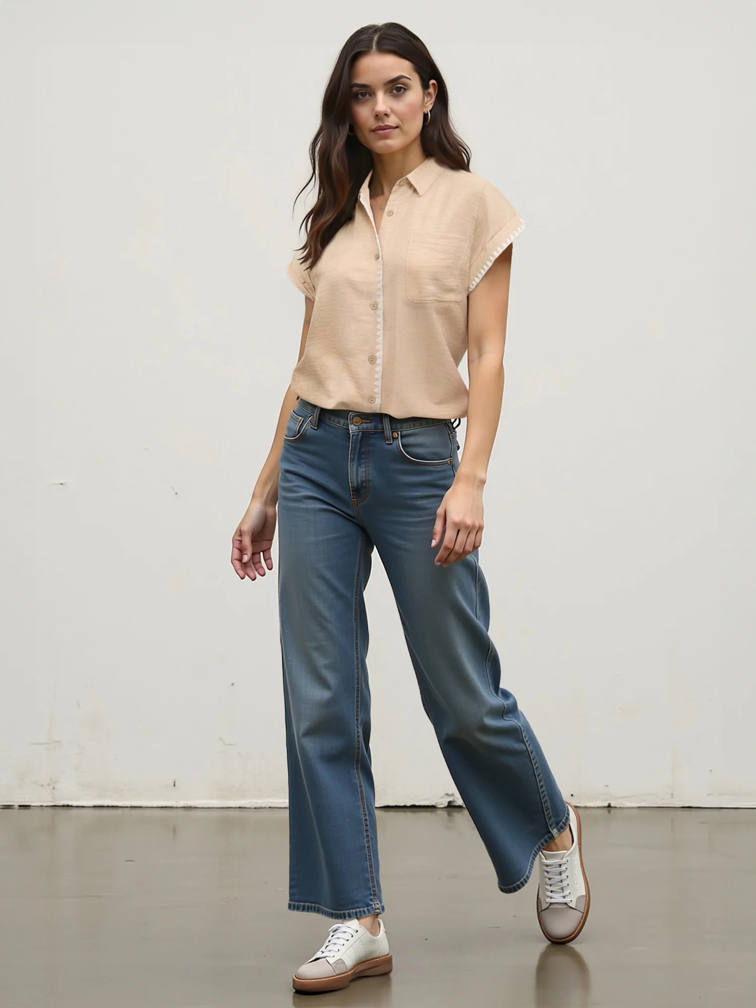 Front Wipstich Button Down Shirt - Image 2