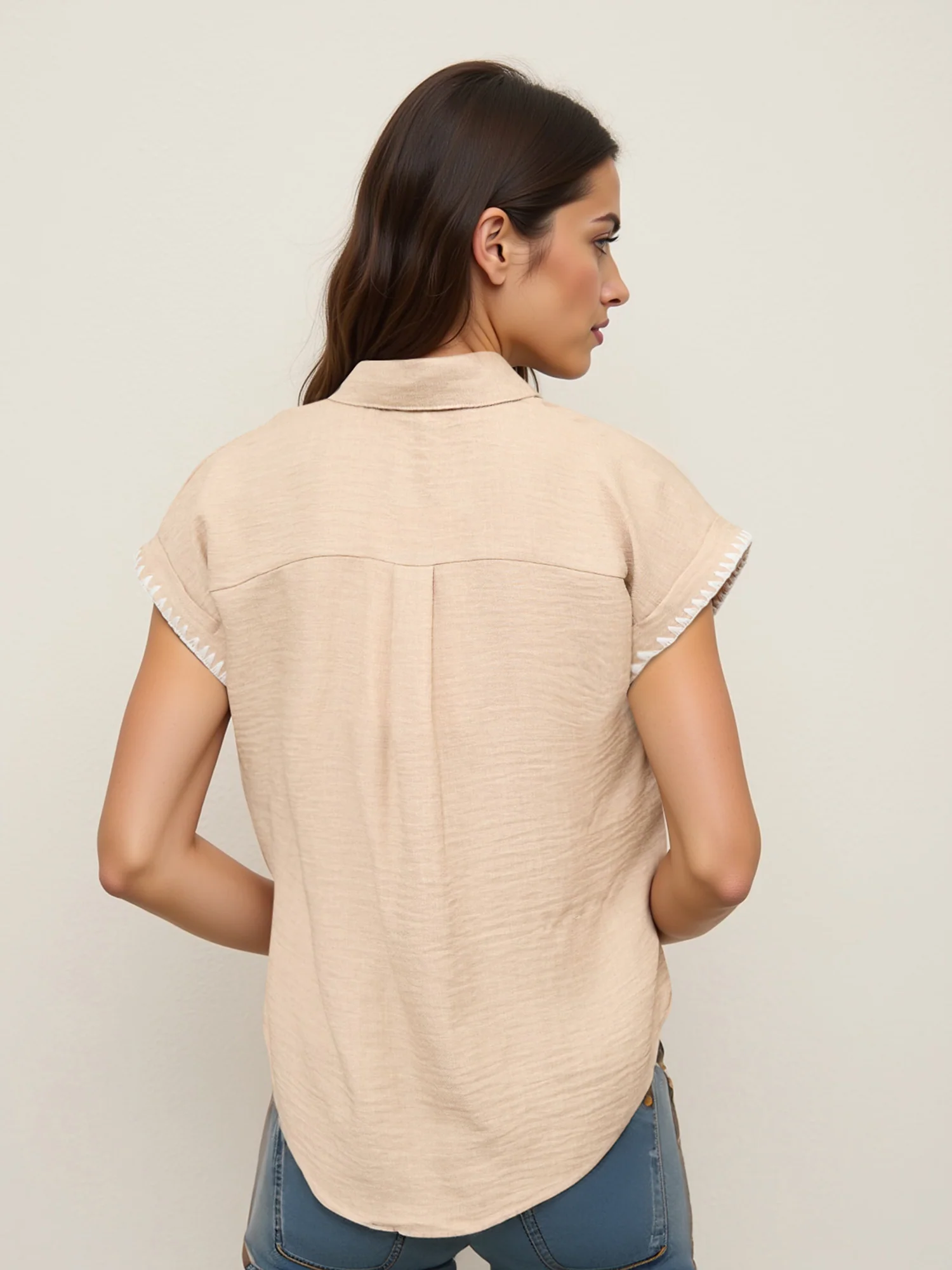 Front Wipstich Button Down Shirt - Image 3