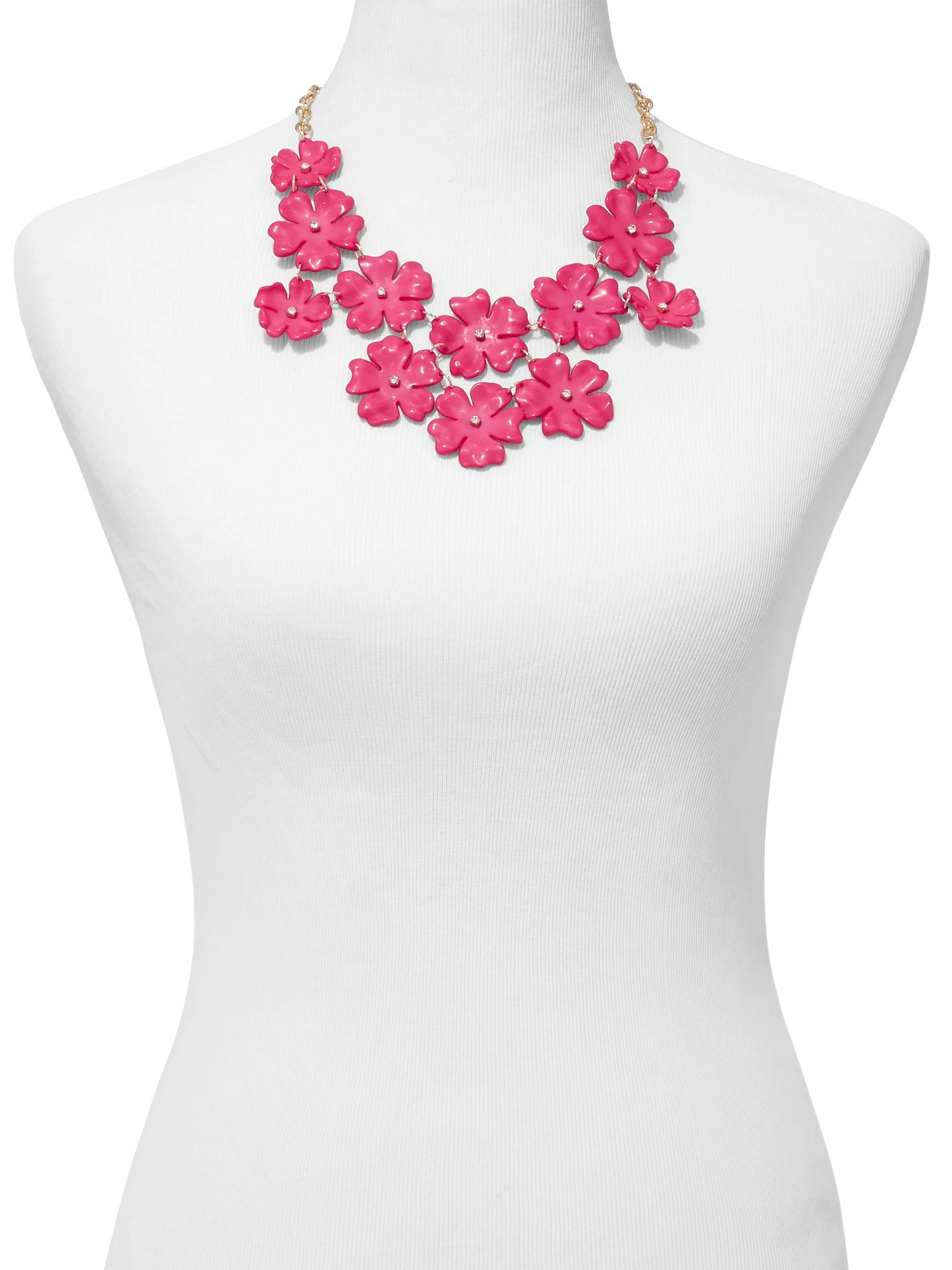 Fuchsia Floral Statement Necklace - Image 2