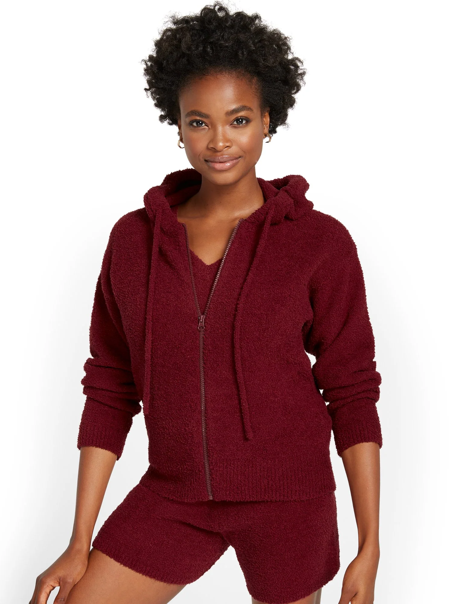 Fuzzy Zip-Front Hoodie - Ultra Cozy Collection - Image 8