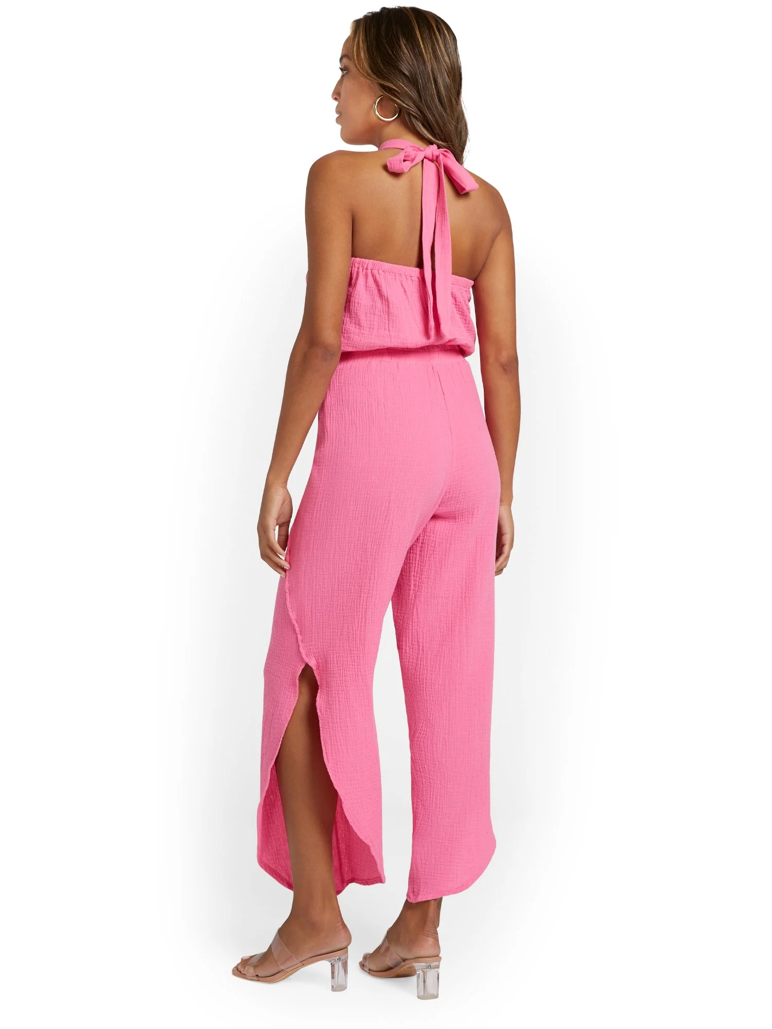 Gauze Halterneck Jumpsuit - Image 3