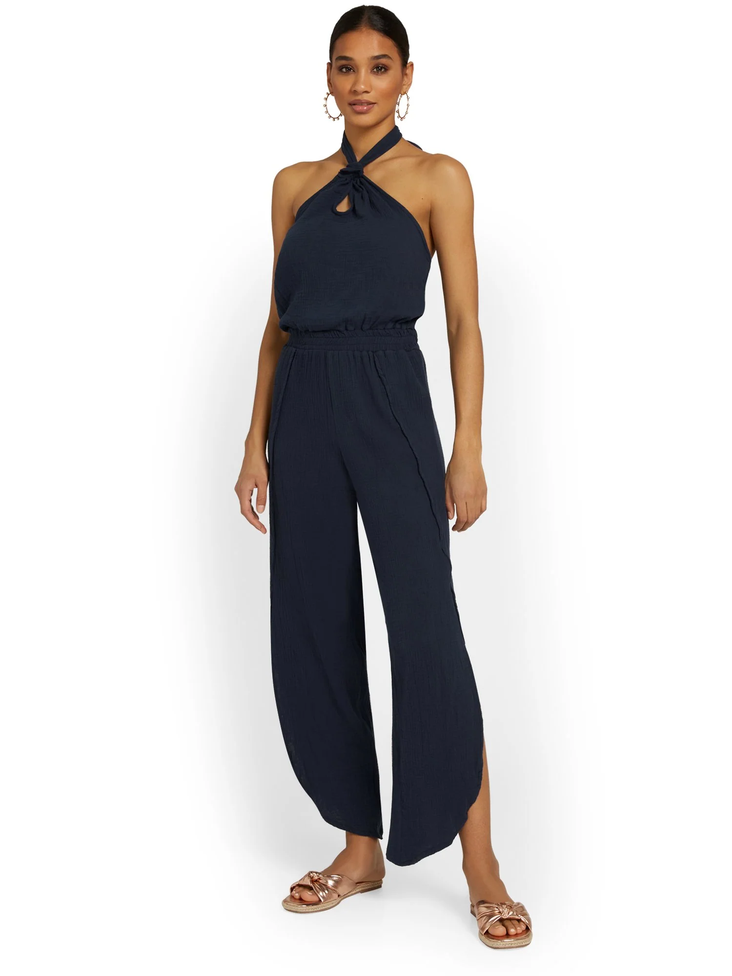Gauze Halterneck Jumpsuit - Image 7