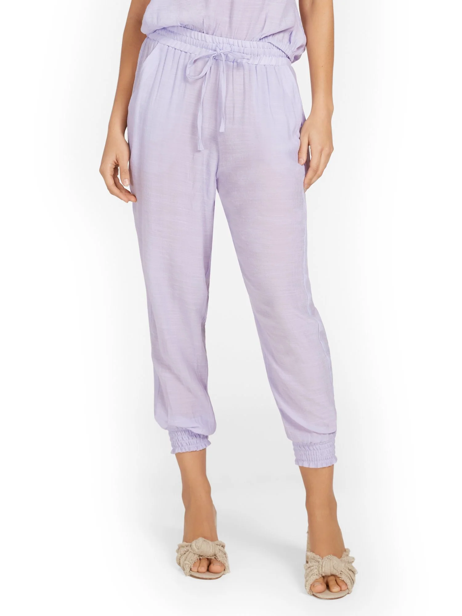 Gauze High-Waisted Drawstring Jogger Pant - Image 11