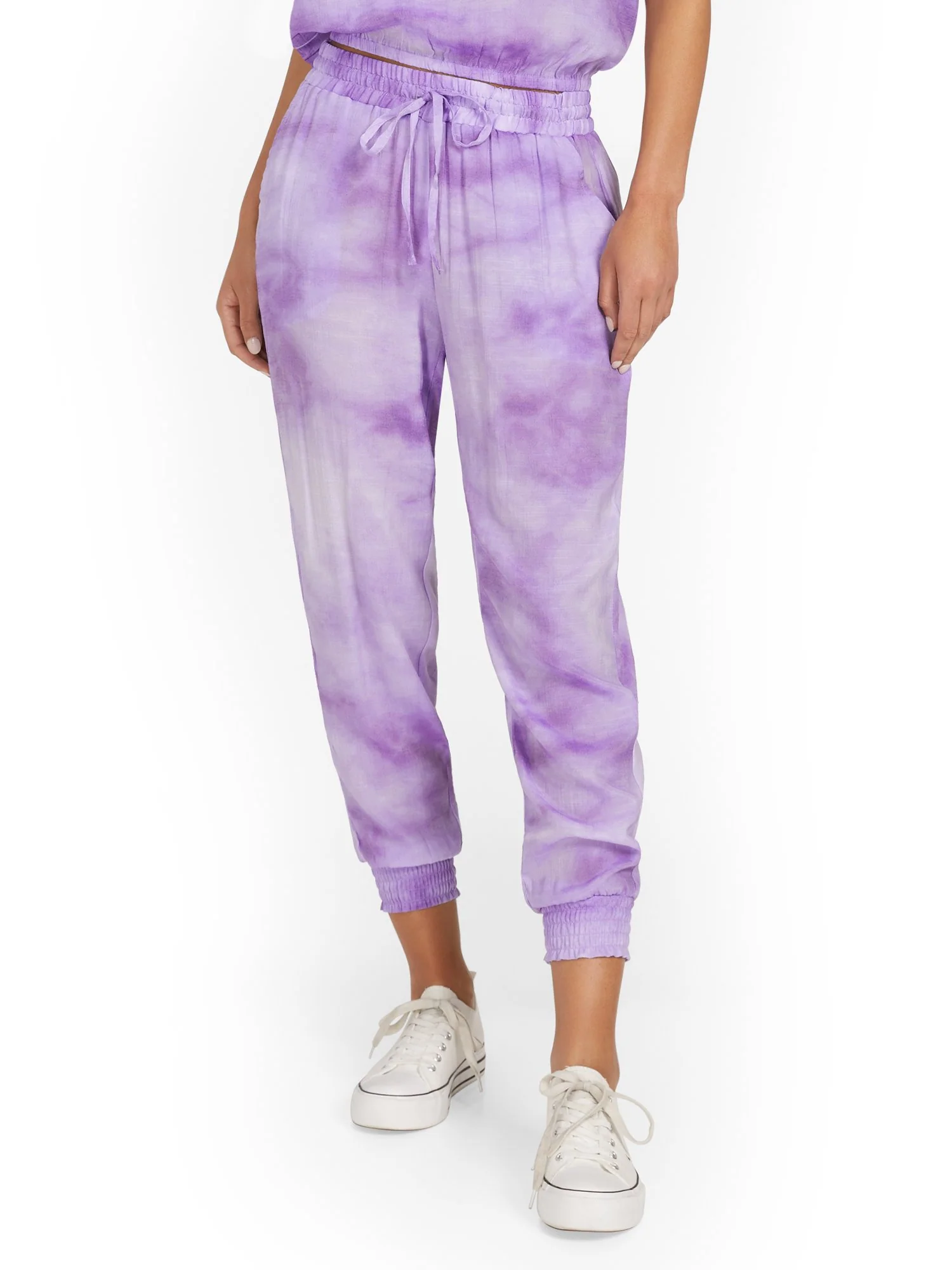 Gauze High-Waisted Tie-Dye Drawstring Jogger Pant - Image 7