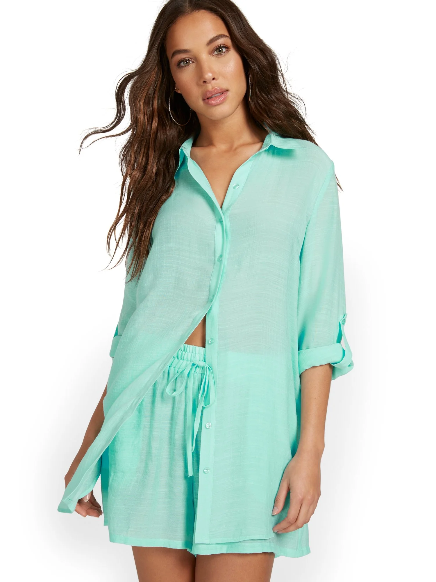 Gauze Oversized Long-Sleeve Shirt - Image 5