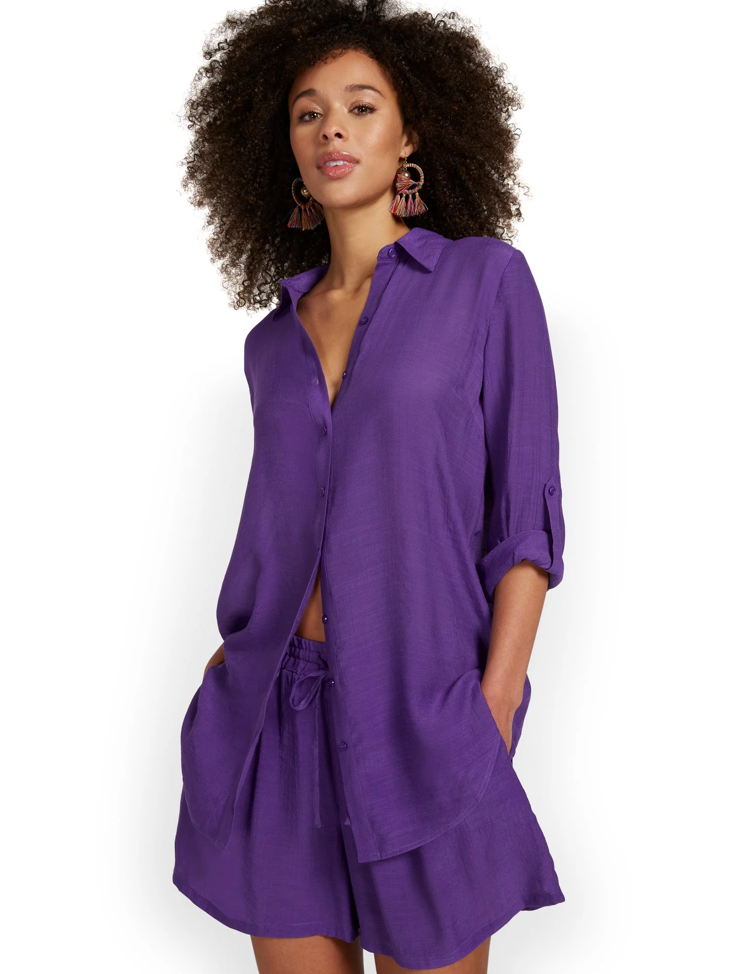 Gauze Oversized Long-Sleeve Shirt - Image 8
