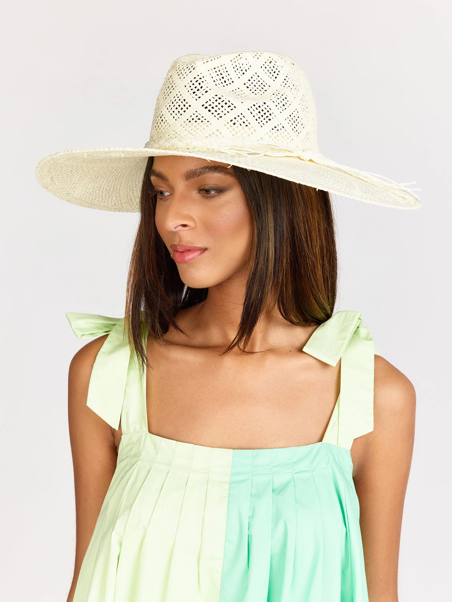 Gemma Open Weave Braided Straw Hat - Marcus Adler