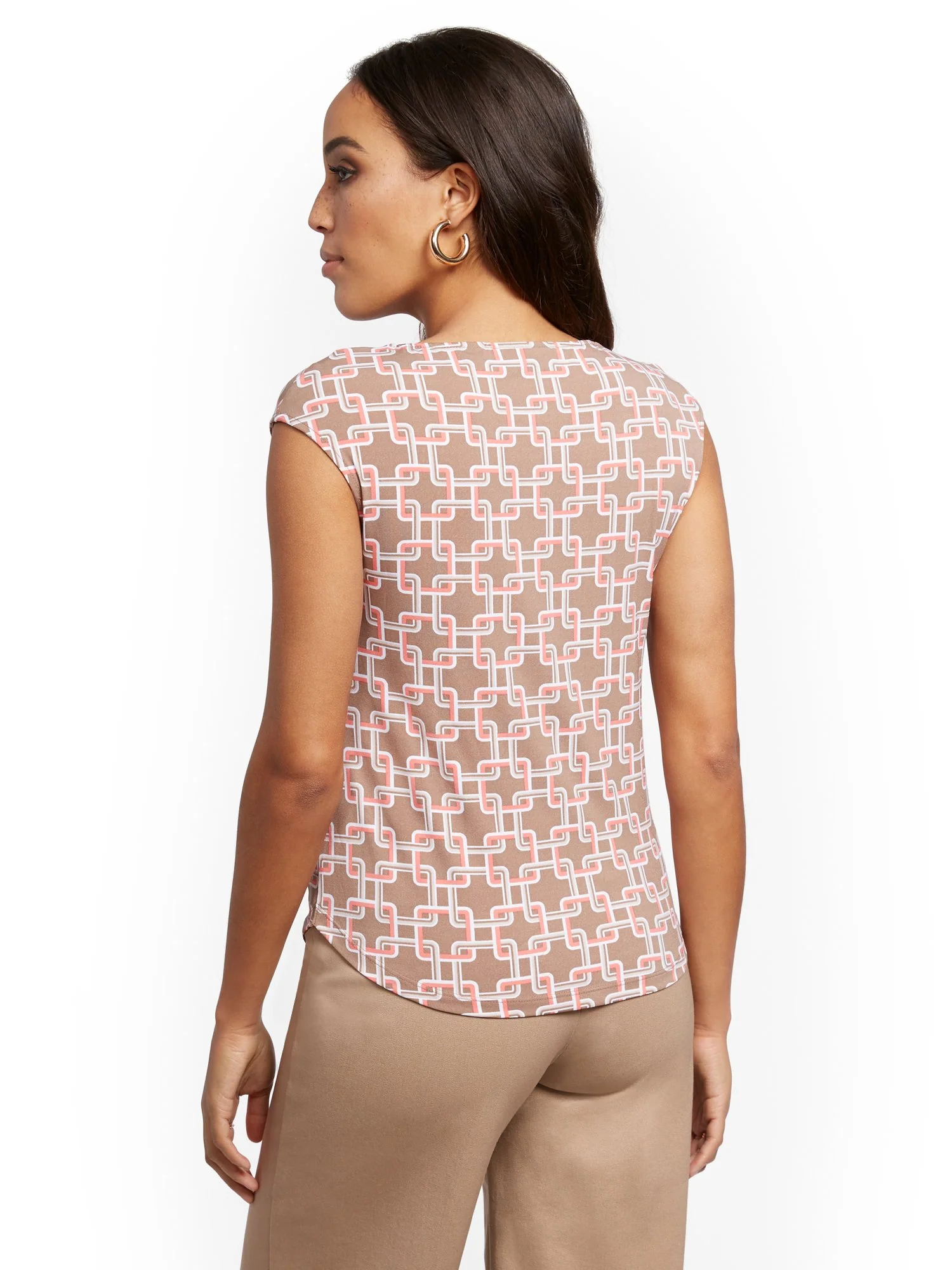 Geo-Print Bow-Accent Top - 7th Avenue - Image 7