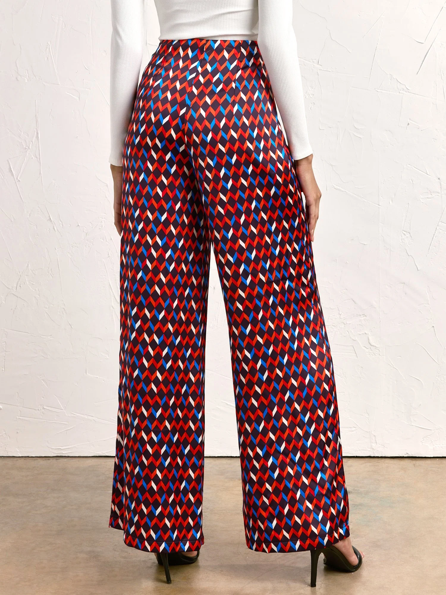 Geo Satin Wide Leg Pant - Do+Be - Image 4