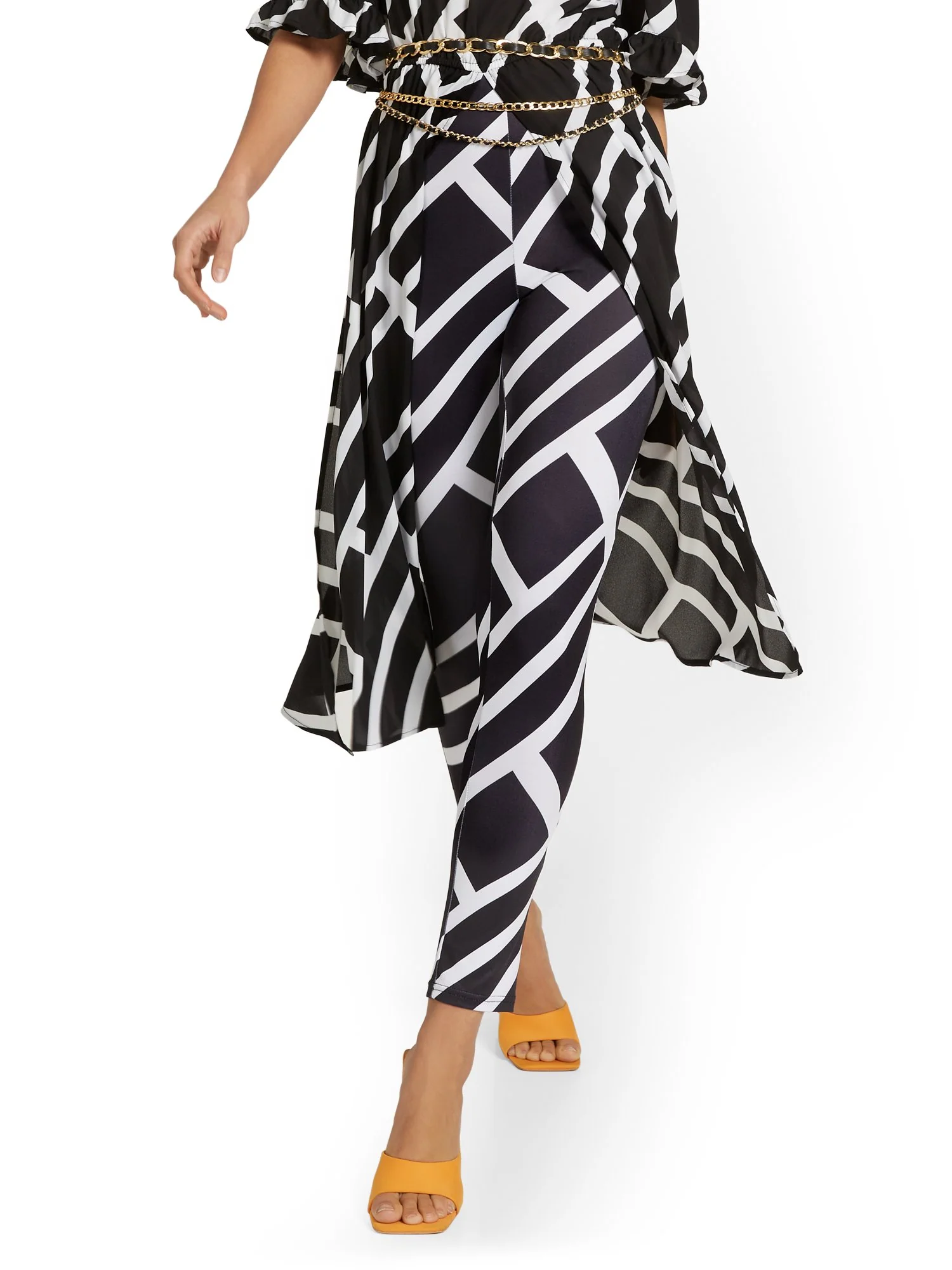 Geometric-Print Ankle Legging - Image 2