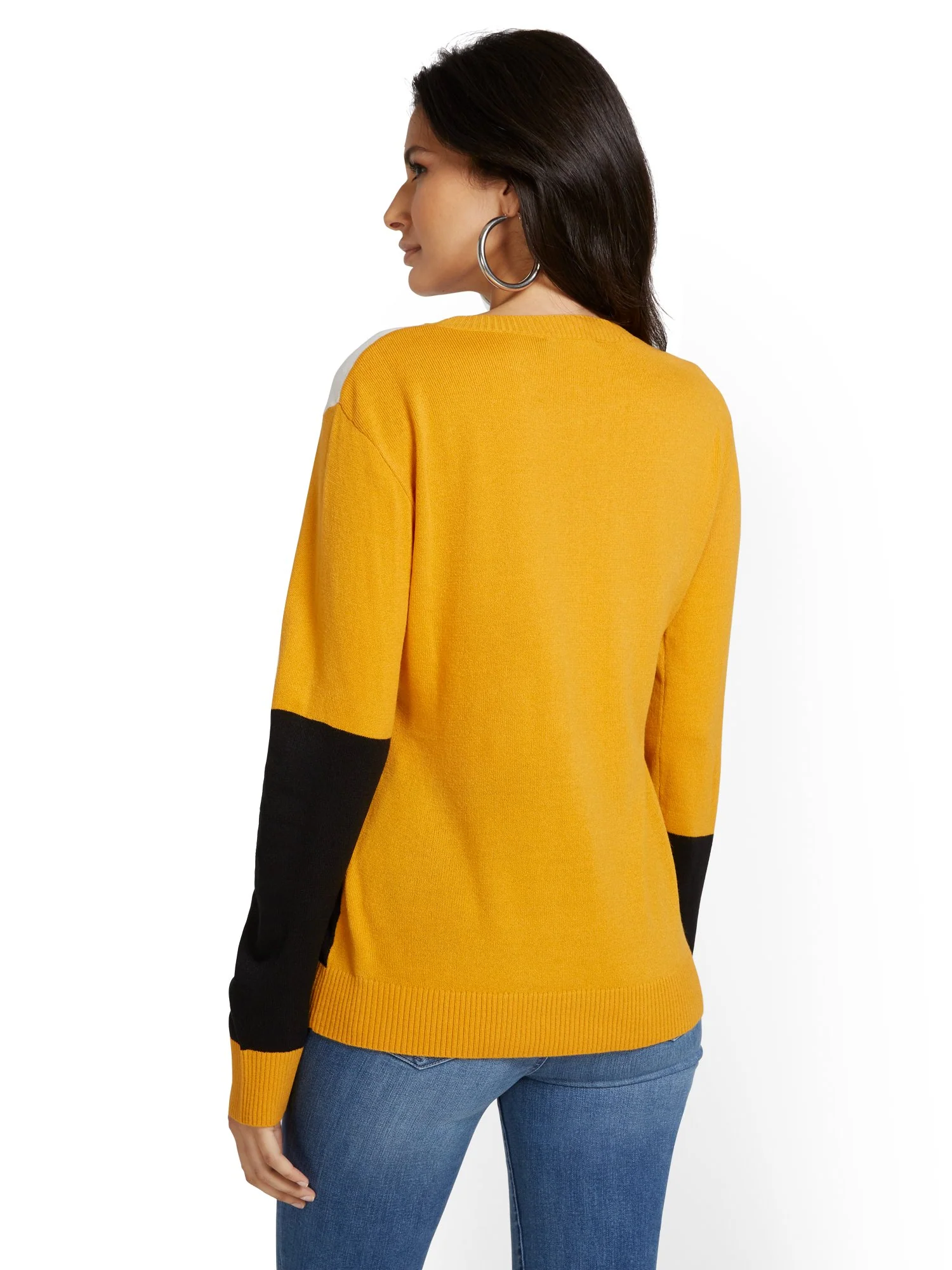 Geometric-Print Colorblock Sweater - Image 3