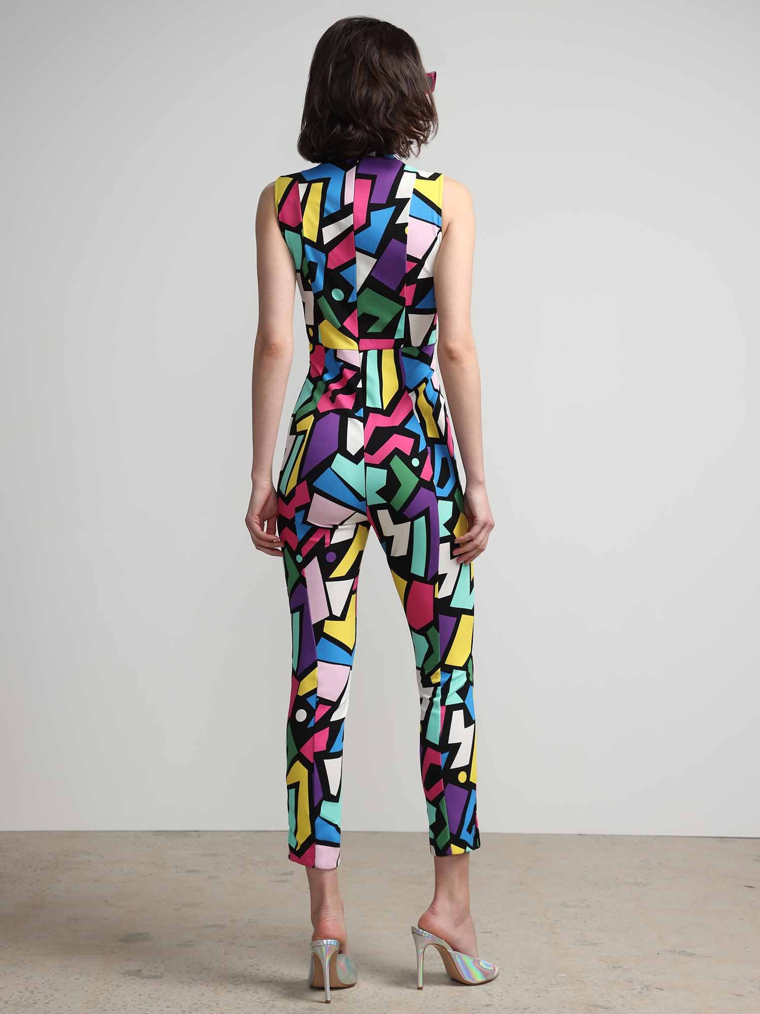 Geometric-Print Jumpsuit - Magic Crepe® - Image 2