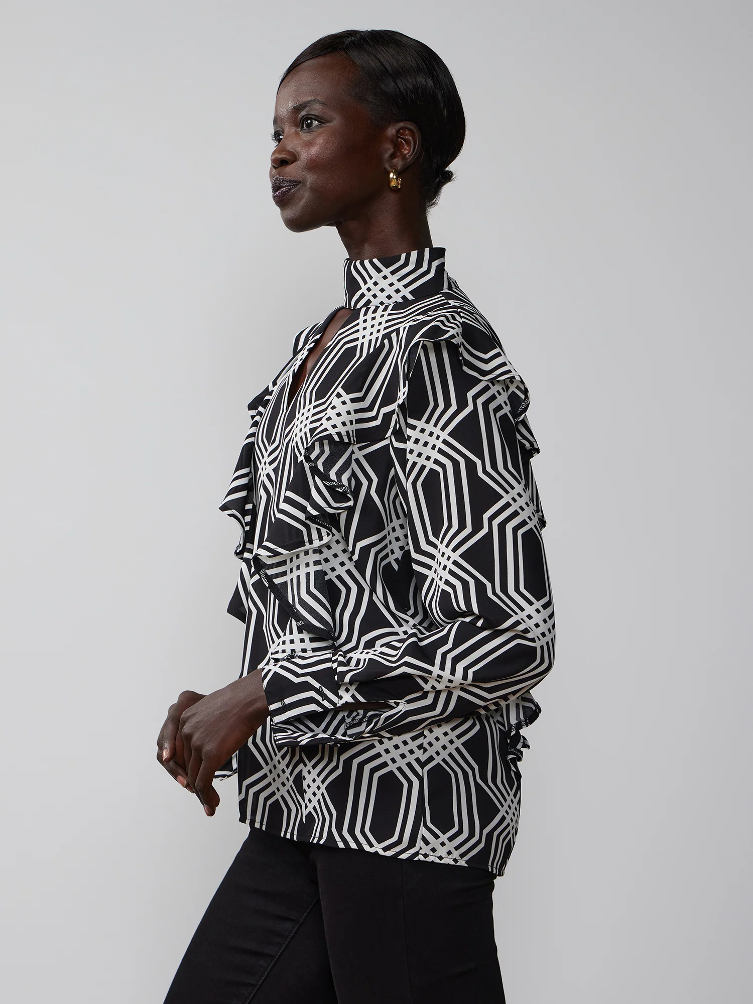 Geometric Print Link Top - Image 2