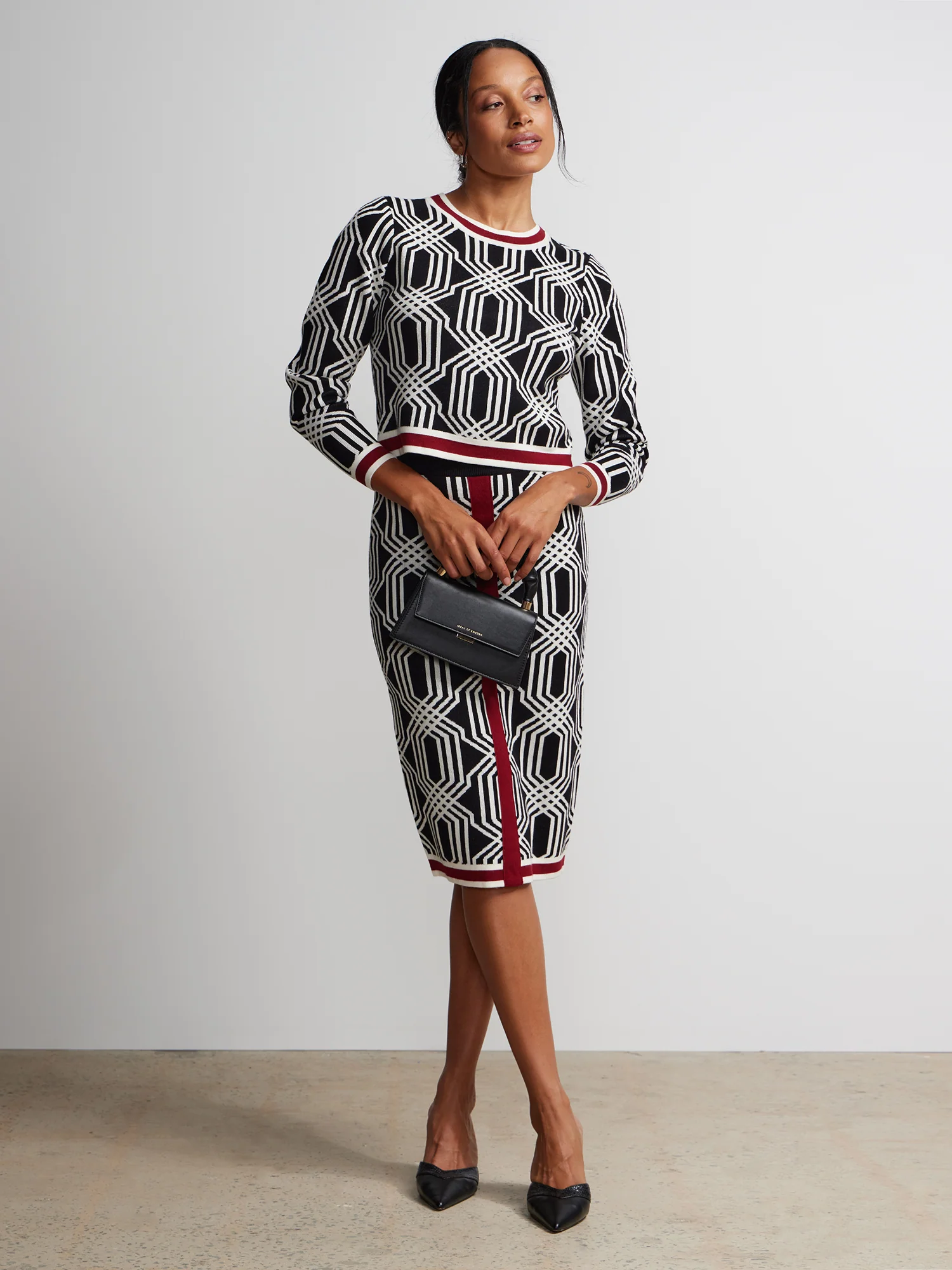 Geometric Print Pencil Skirt - Image 4
