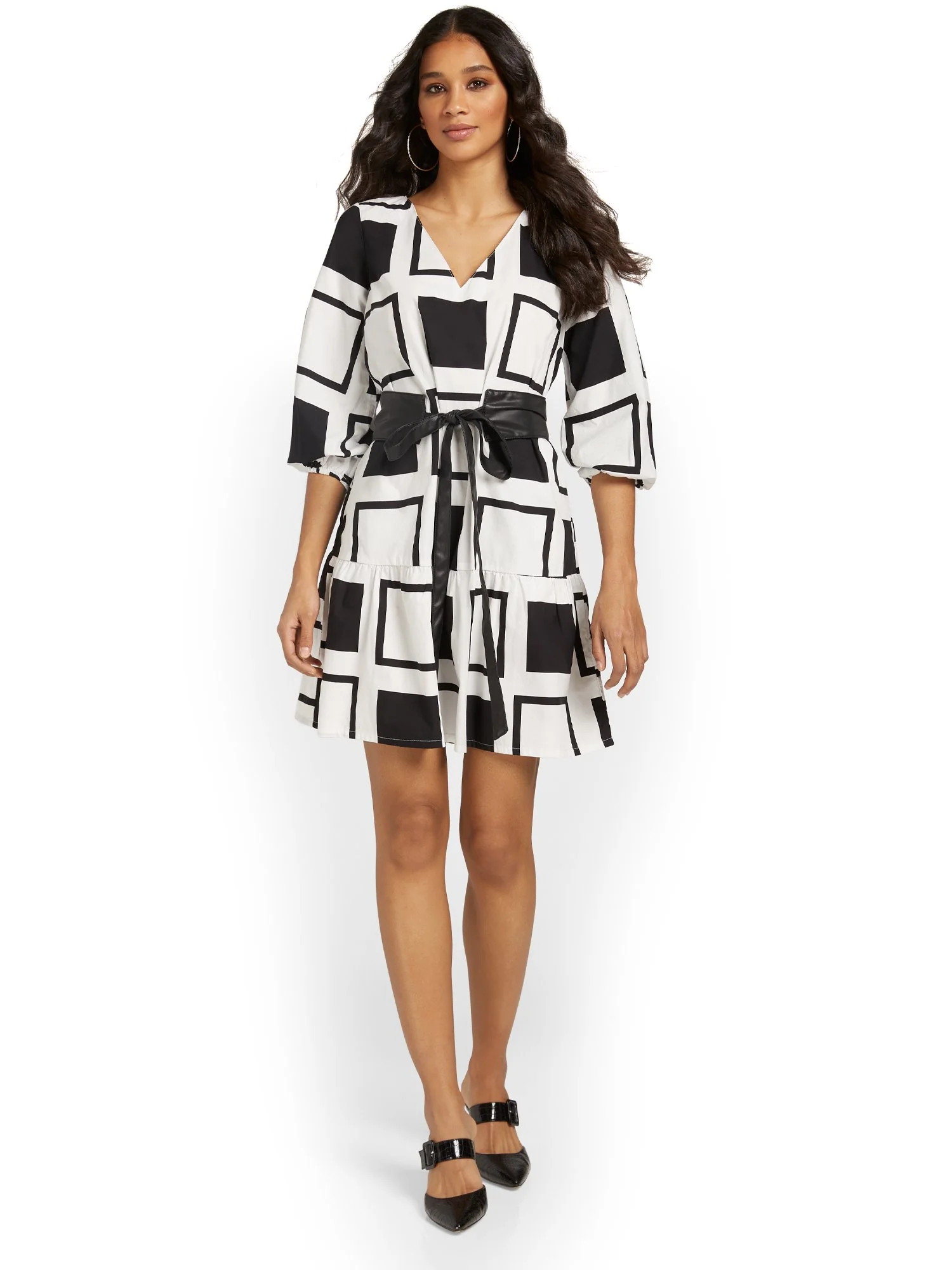 Geometric-Print Shift Dress - Image 2