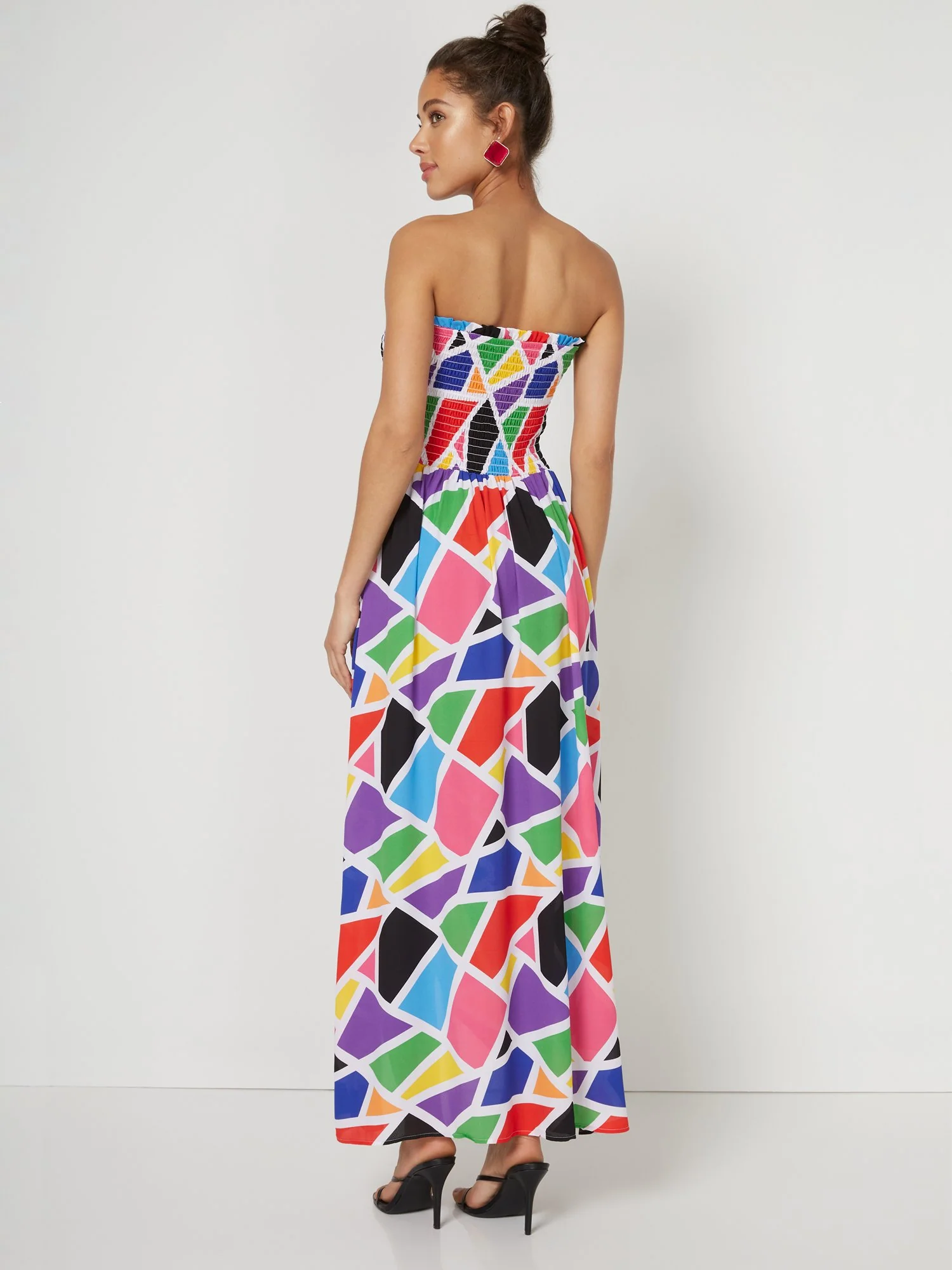 Geometric-Print Strapless Maxi Top - Image 3