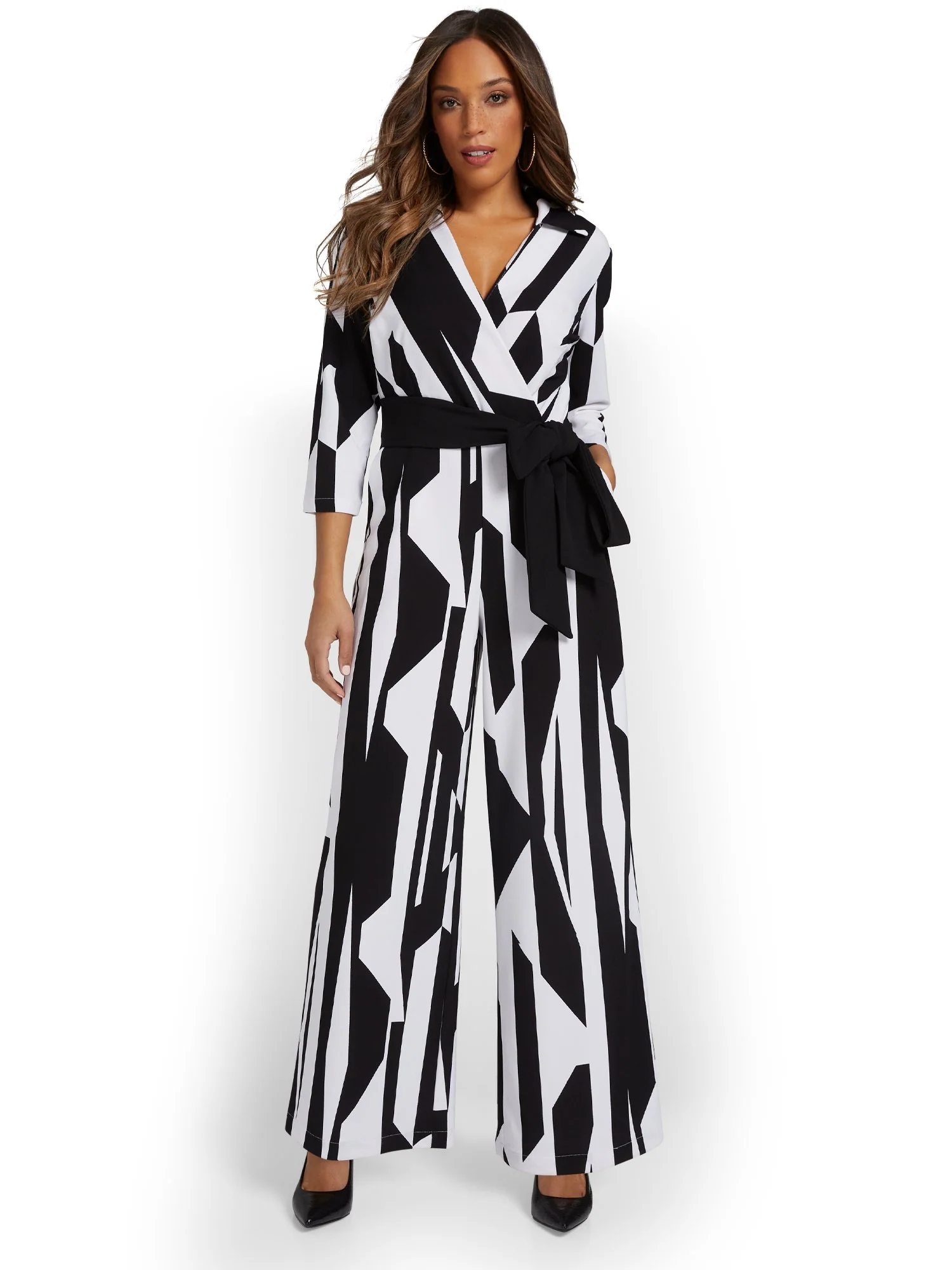 Geometric-Print Wide-Leg Jumpsuit - Image 2