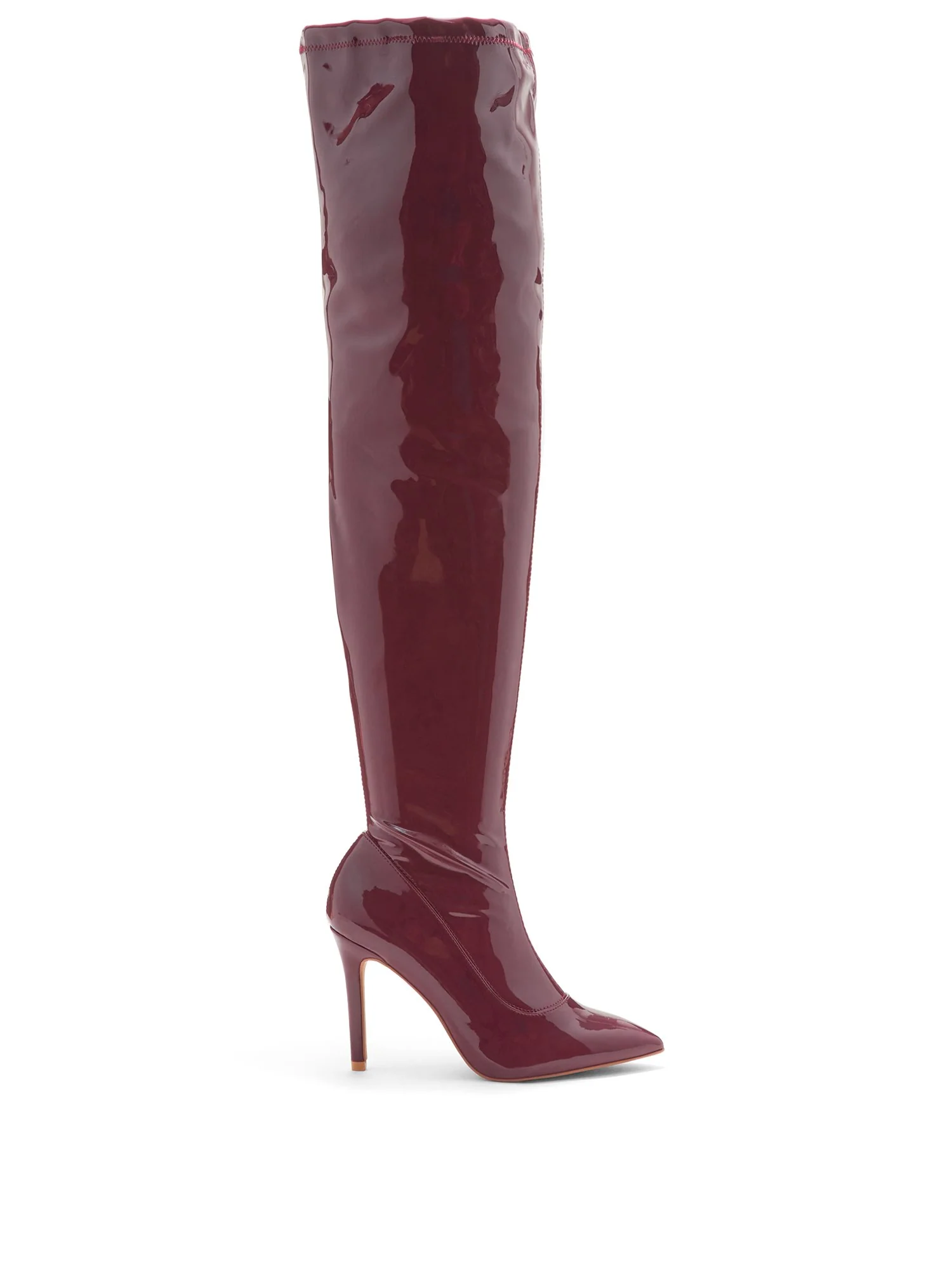 Gia Thigh High Boot - Faux Patent Leather - Image 10