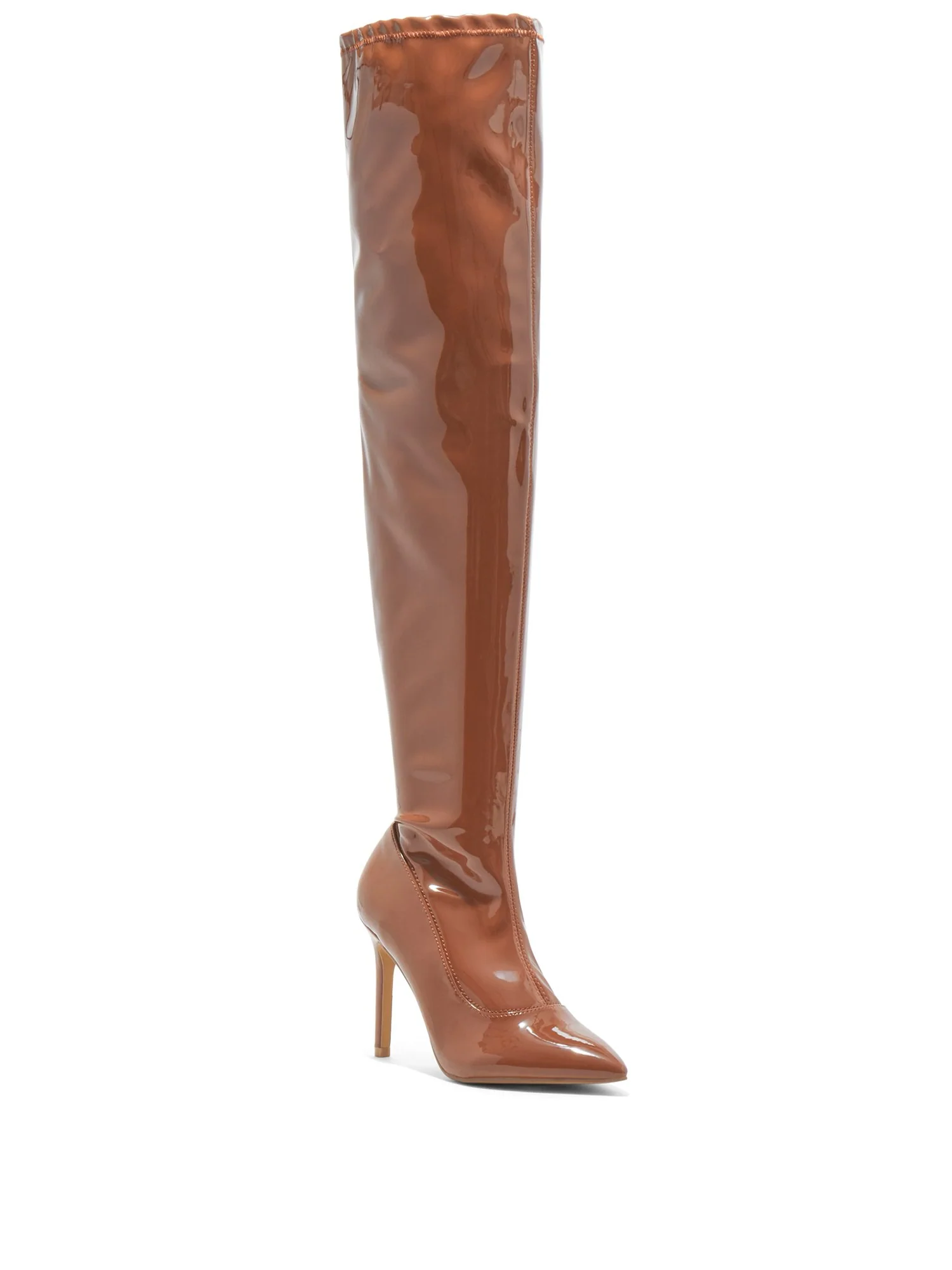 Gia Thigh High Boot - Faux Patent Leather - Image 3