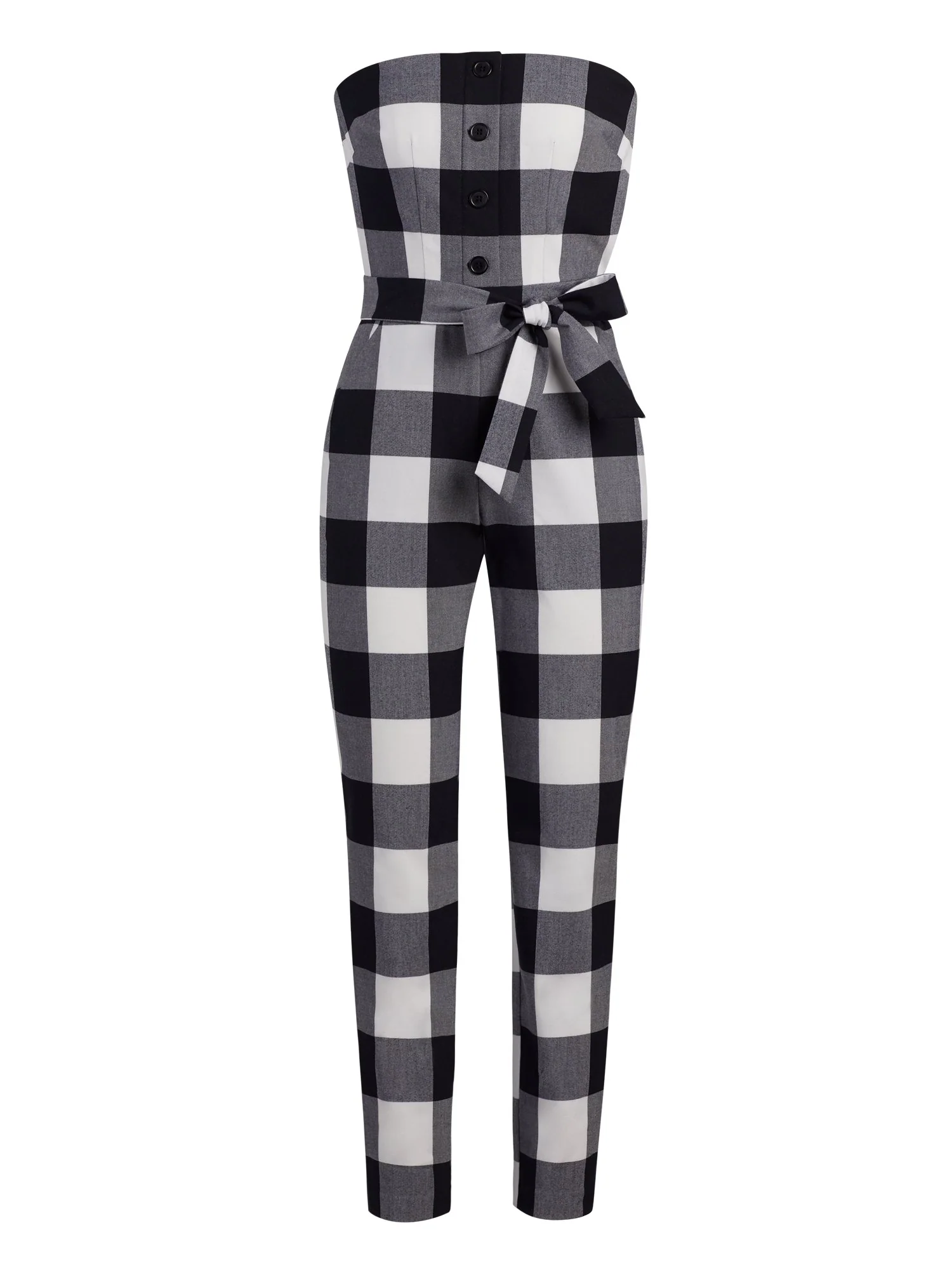 Gingham Strapless Jumpsuit