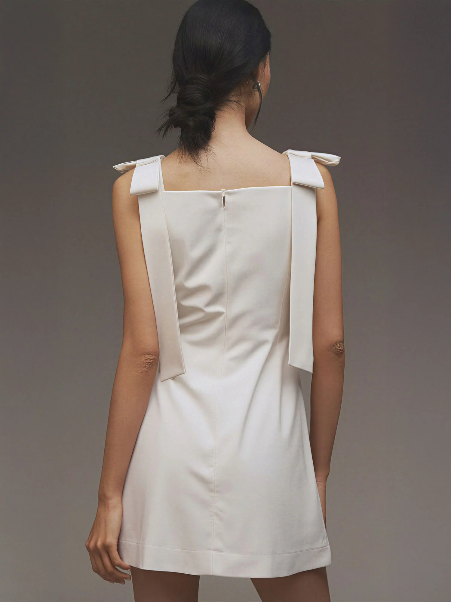 Bow Tie Shoulder Mini Dress - Image 11