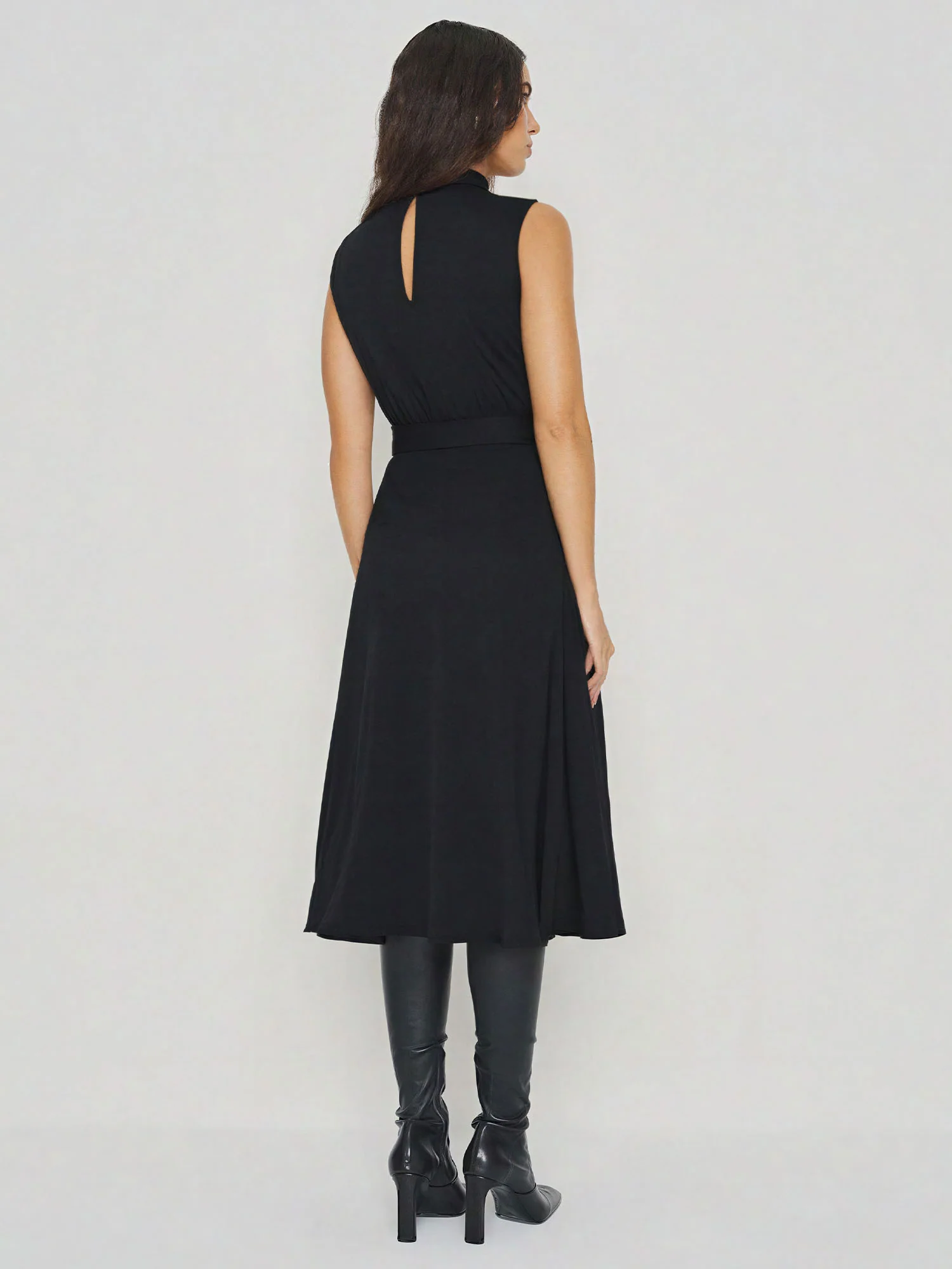 Cowl Neck Satin Midi Shift Dress - Image 4