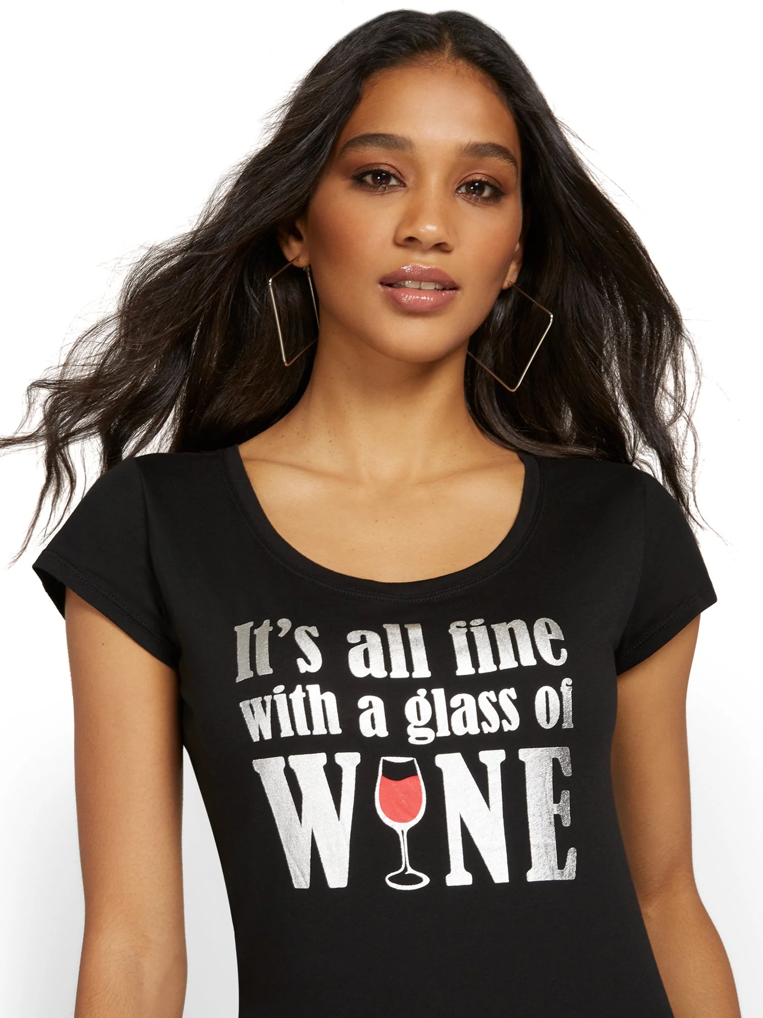 Glass Of Wine Graphic Tee - Image 2