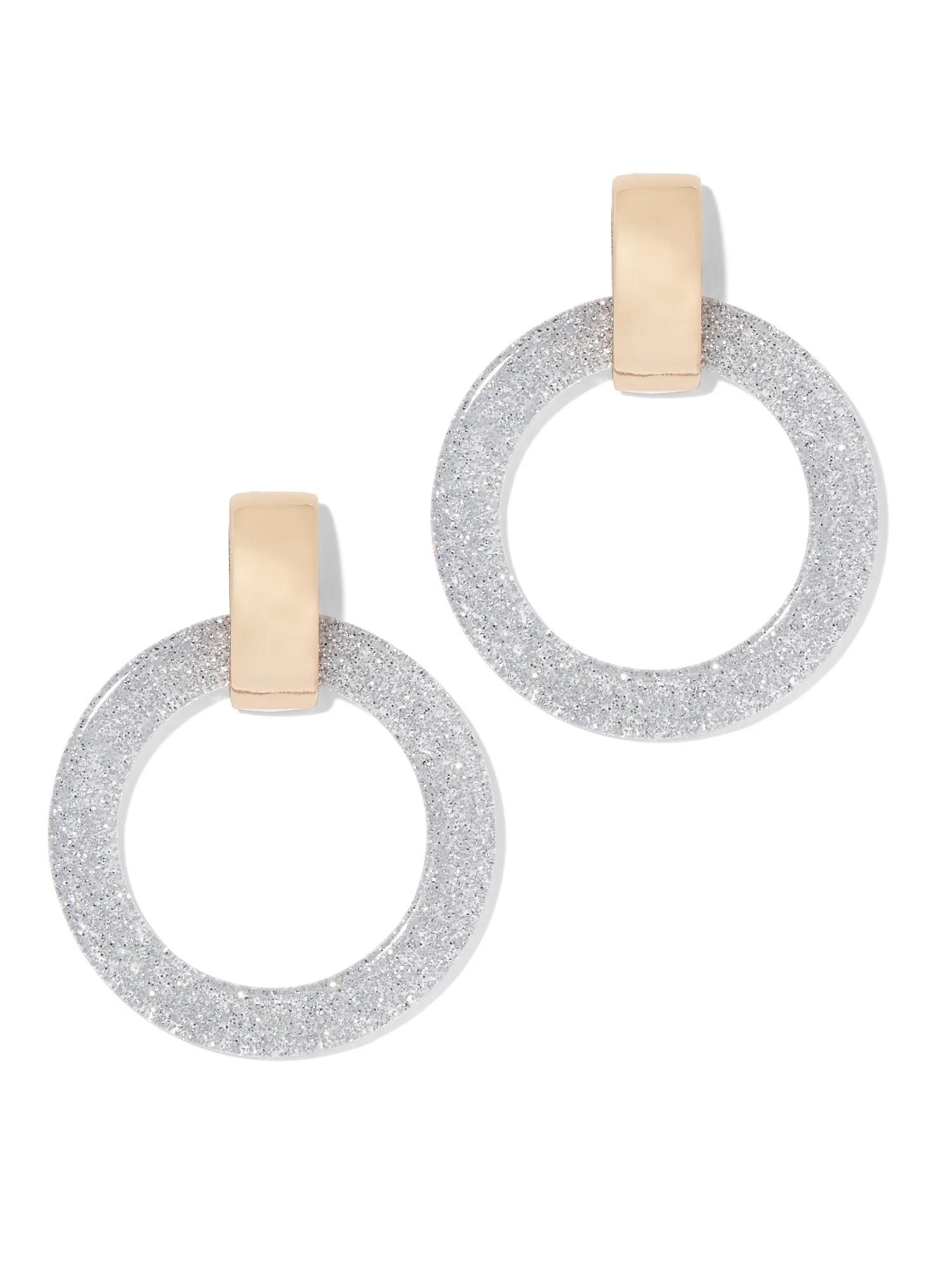Glittering Hoop Drop Earring