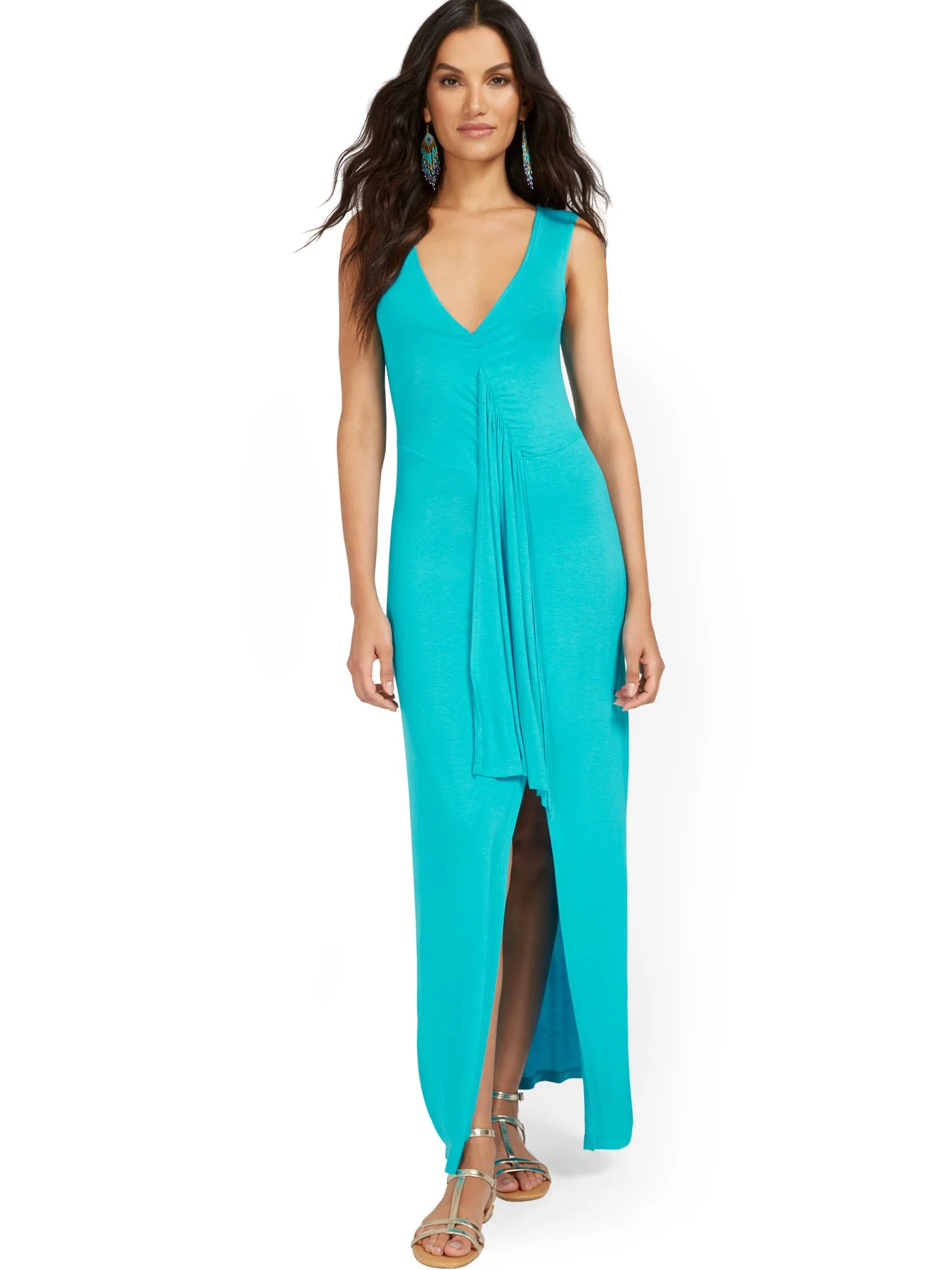Goddess Frill-Front Maxi Dress - Image 5
