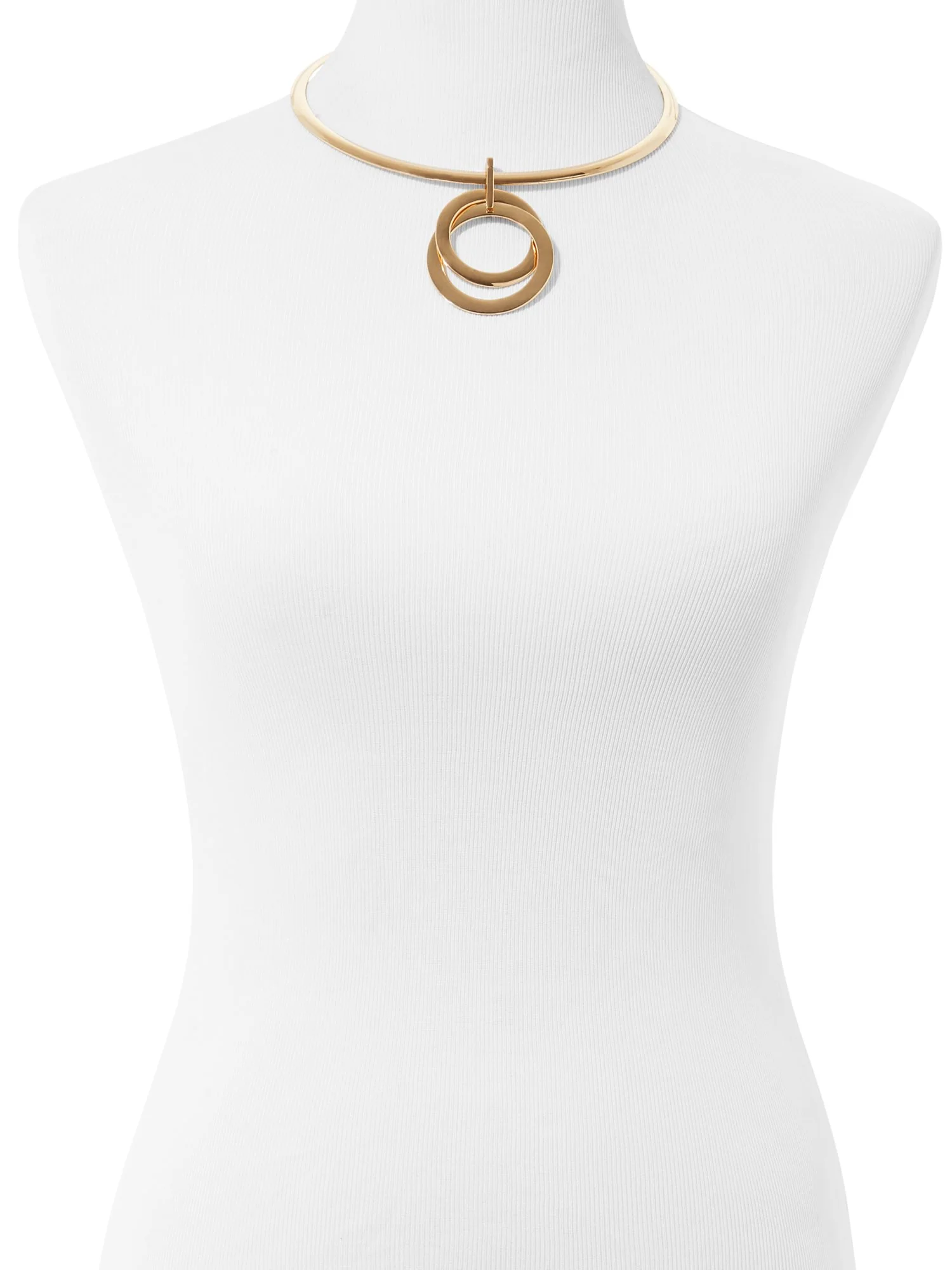 Gold Double-Ring Choker Necklace - Image 2