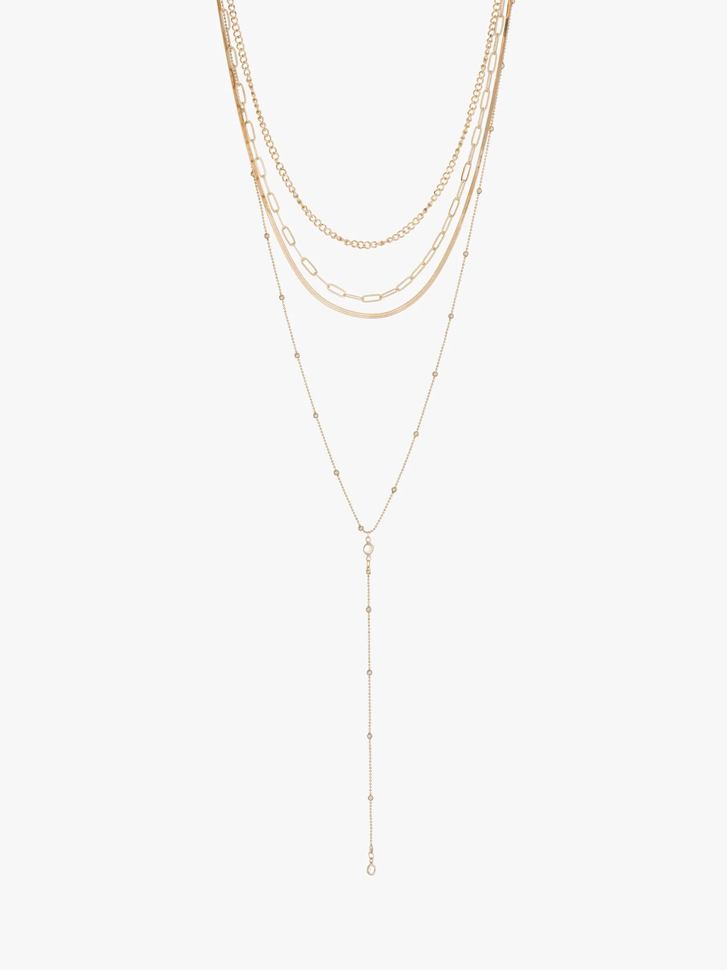 Gold Plated 4 Layer Chain Necklace