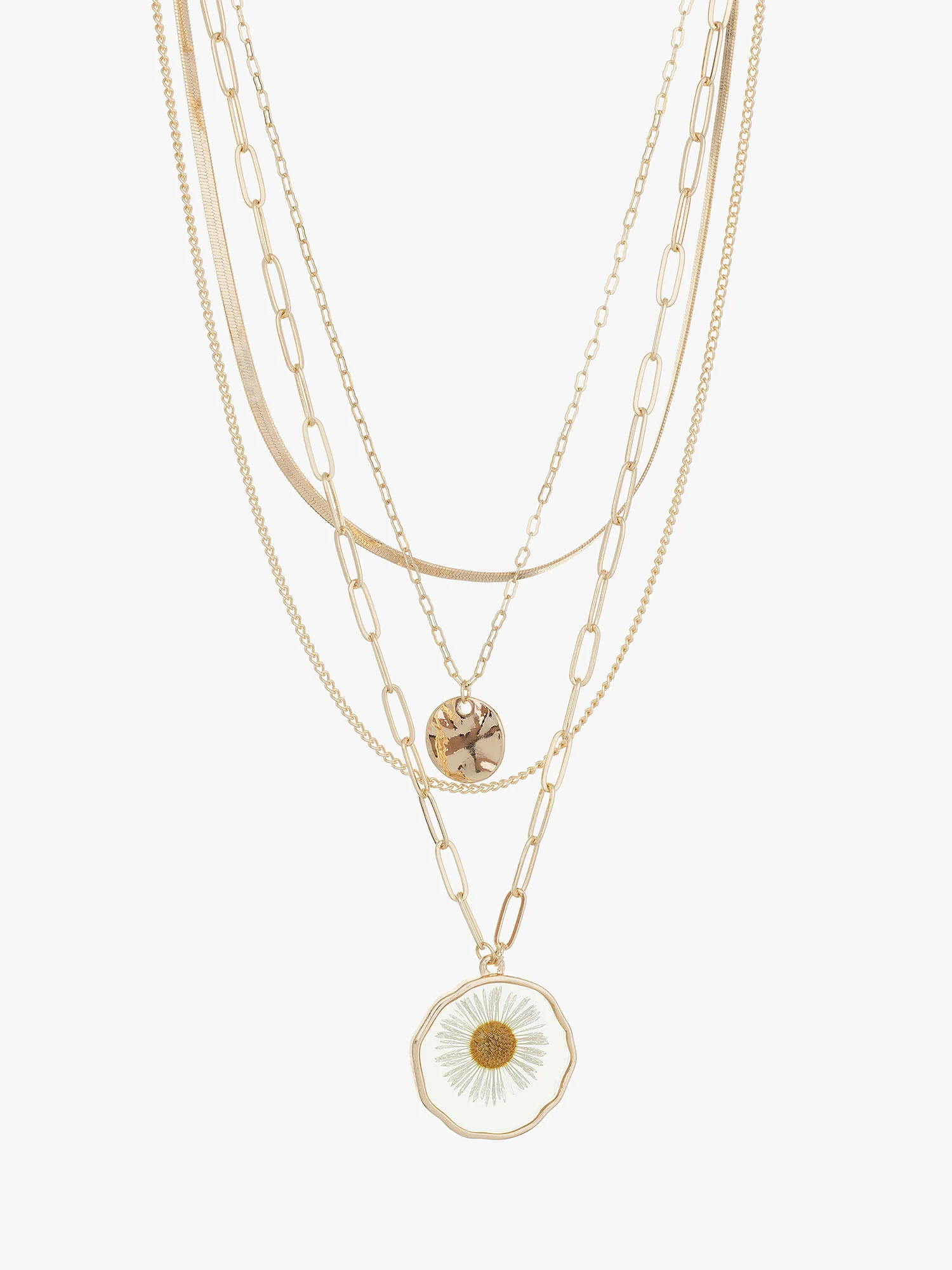 Gold Plated 4 Layer Chain Necklace