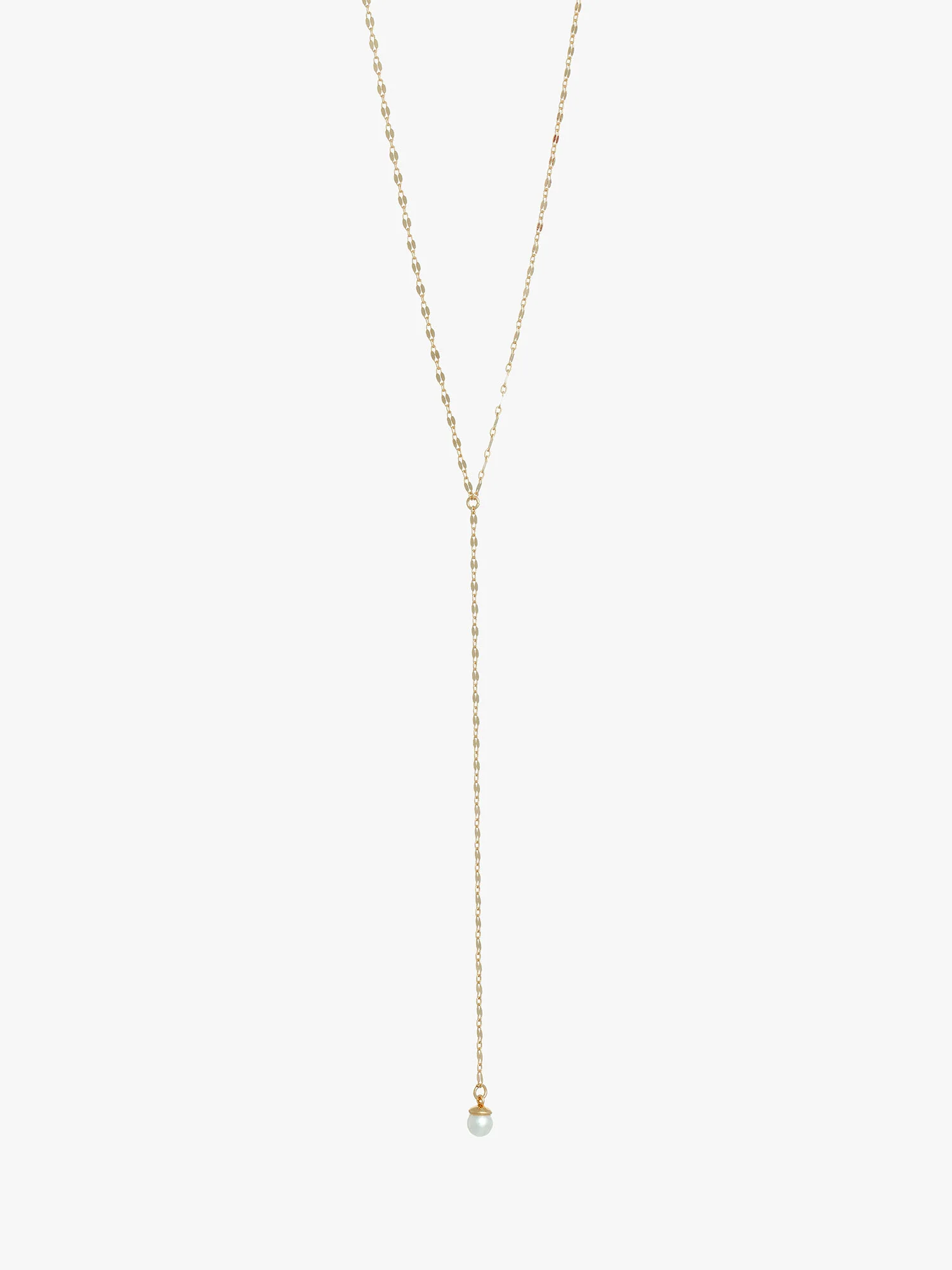 Gold Plated Pearl Toggle Pendant Chain Necklace - Image 2