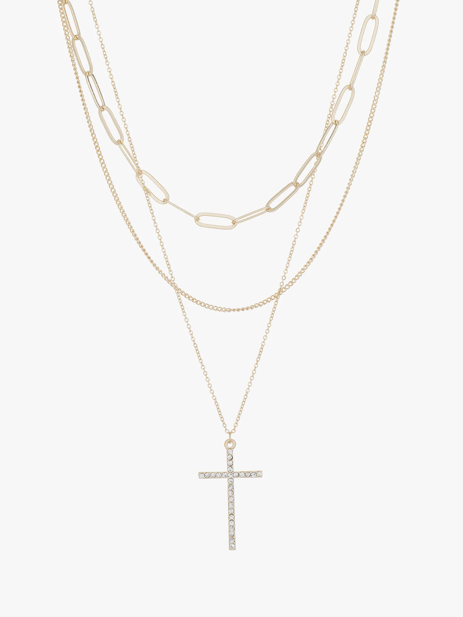 Gold Stacked Cross Necklace