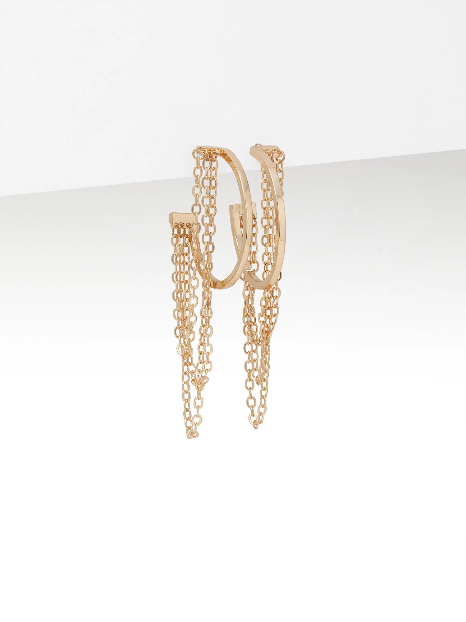 Gold-Tone Chain Hoop Earrings