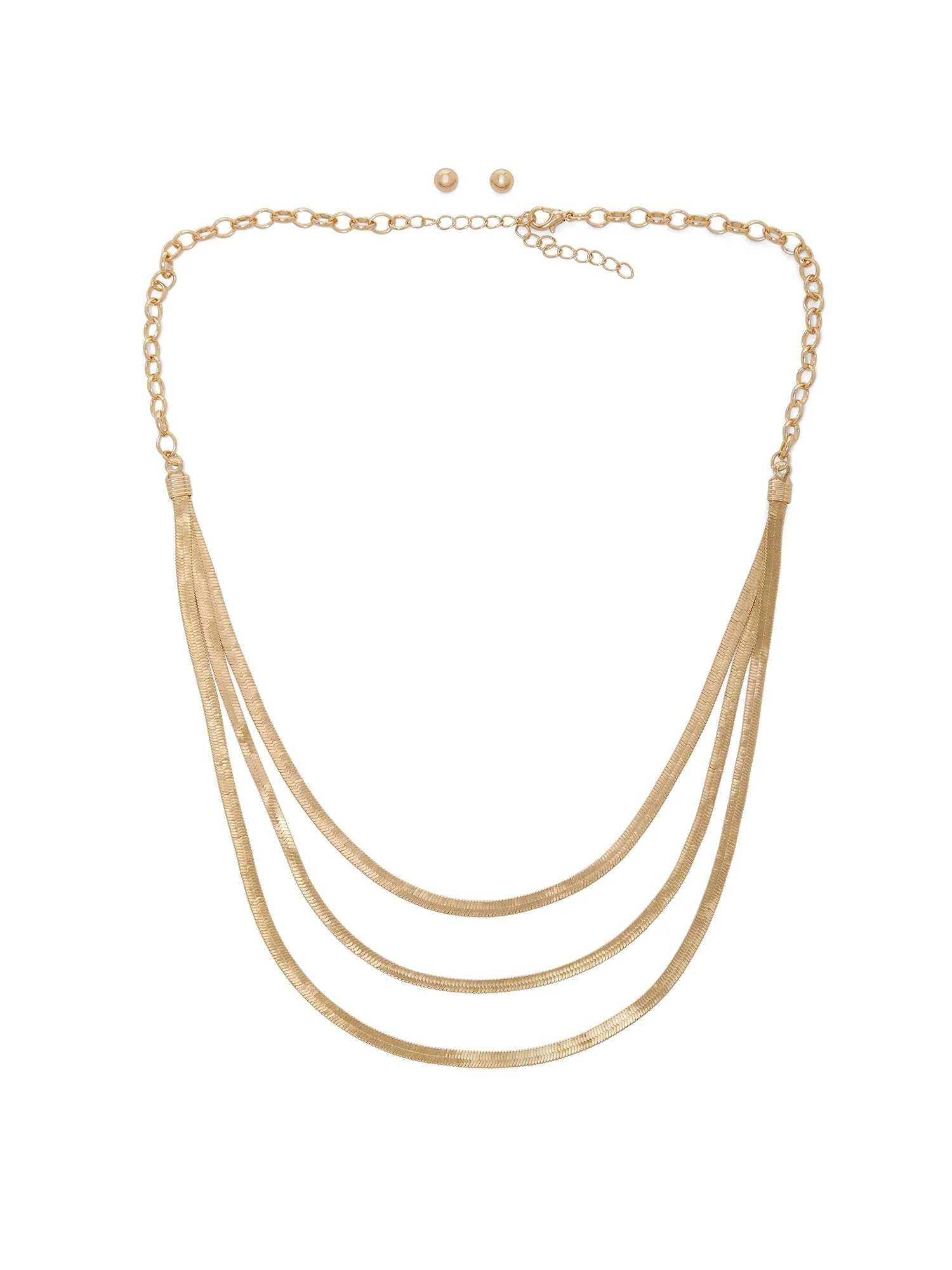 Gold-Tone Herringbone Necklace