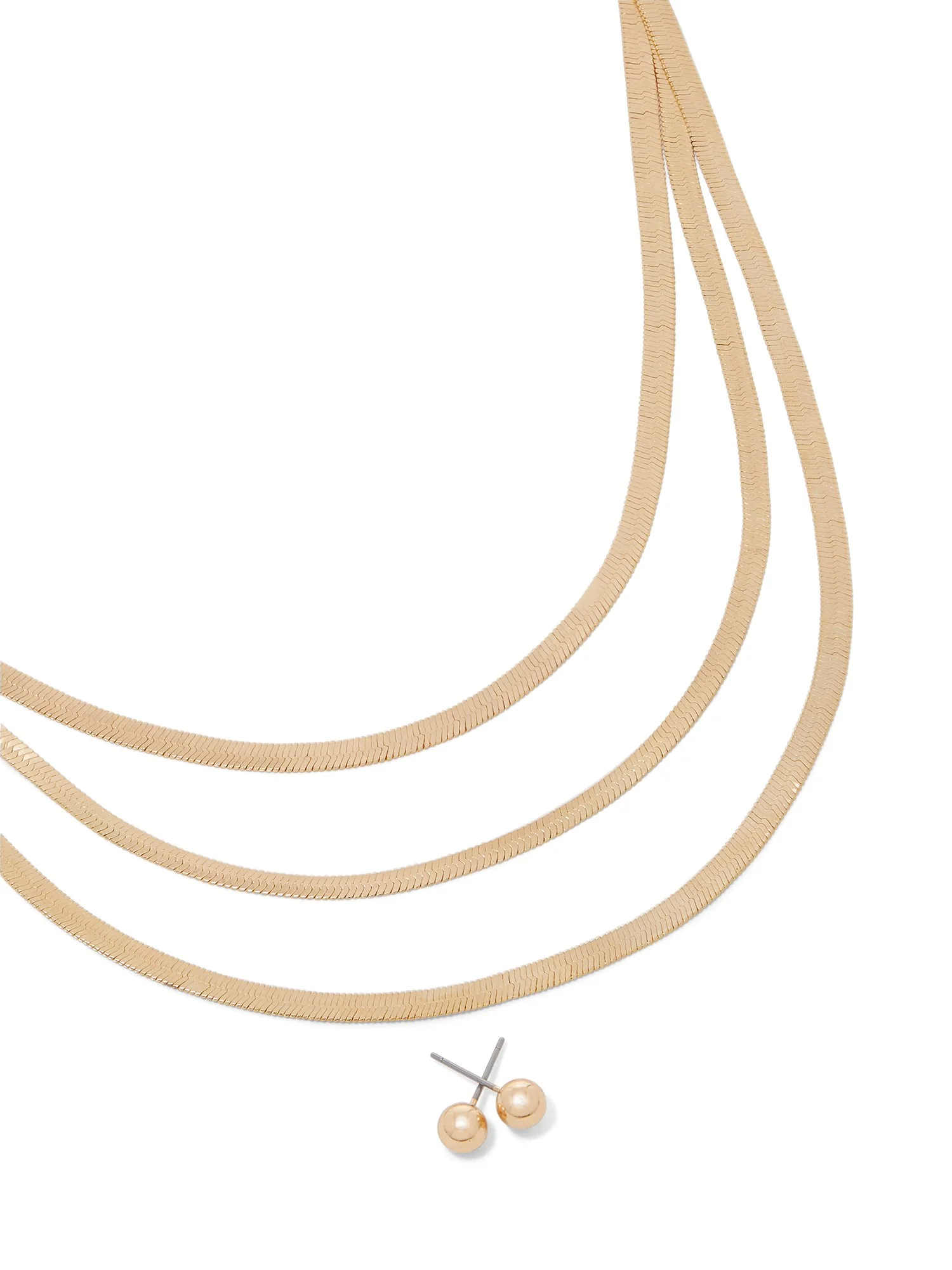 Gold-Tone Herringbone Necklace - Image 2