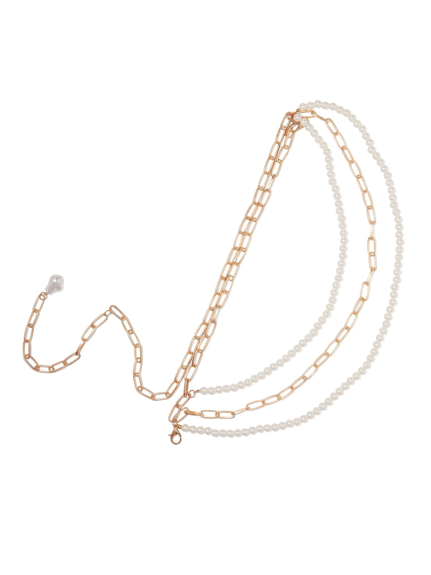 Gold-Tone Pearl Waist Belt