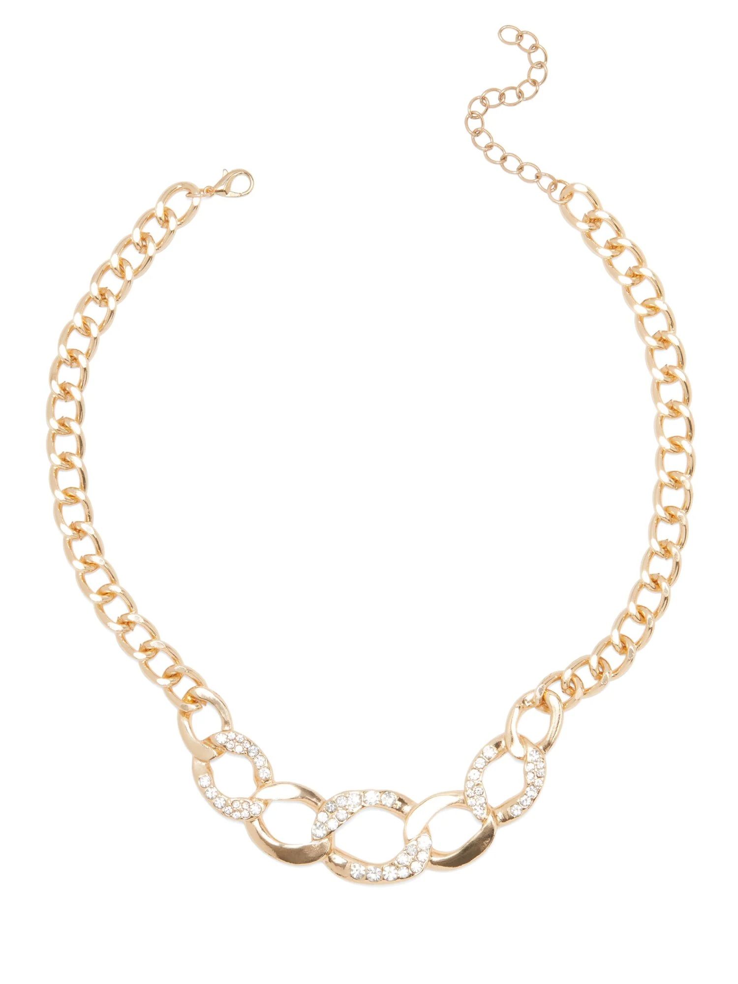 Gold-Tone Rhinestone-Detail Necklace