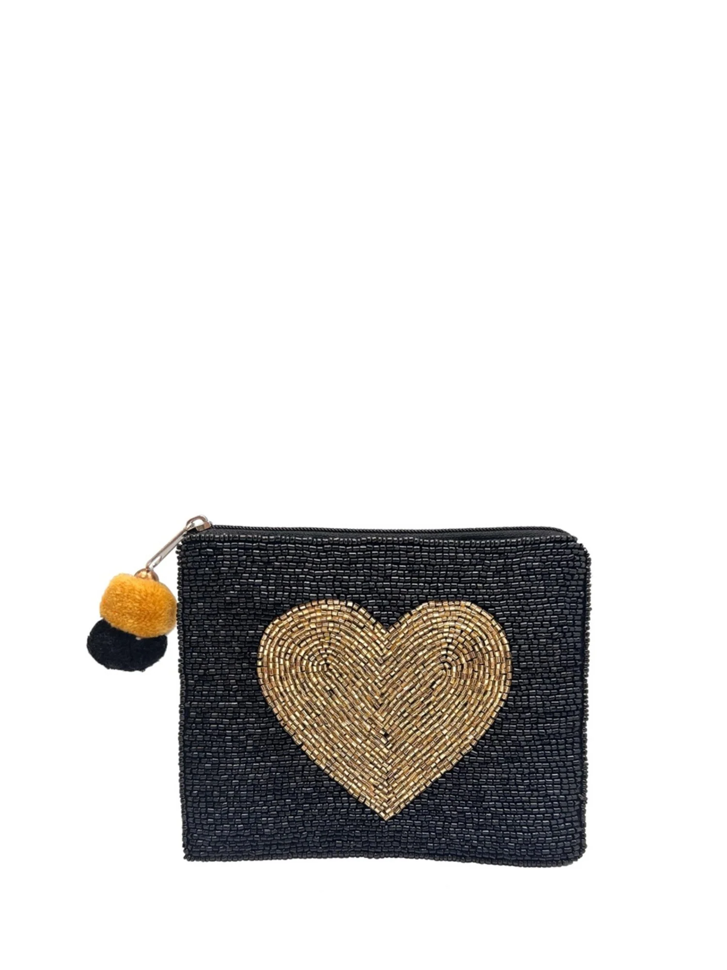 Golden Heart Beaded Coin Pouch - Image 2