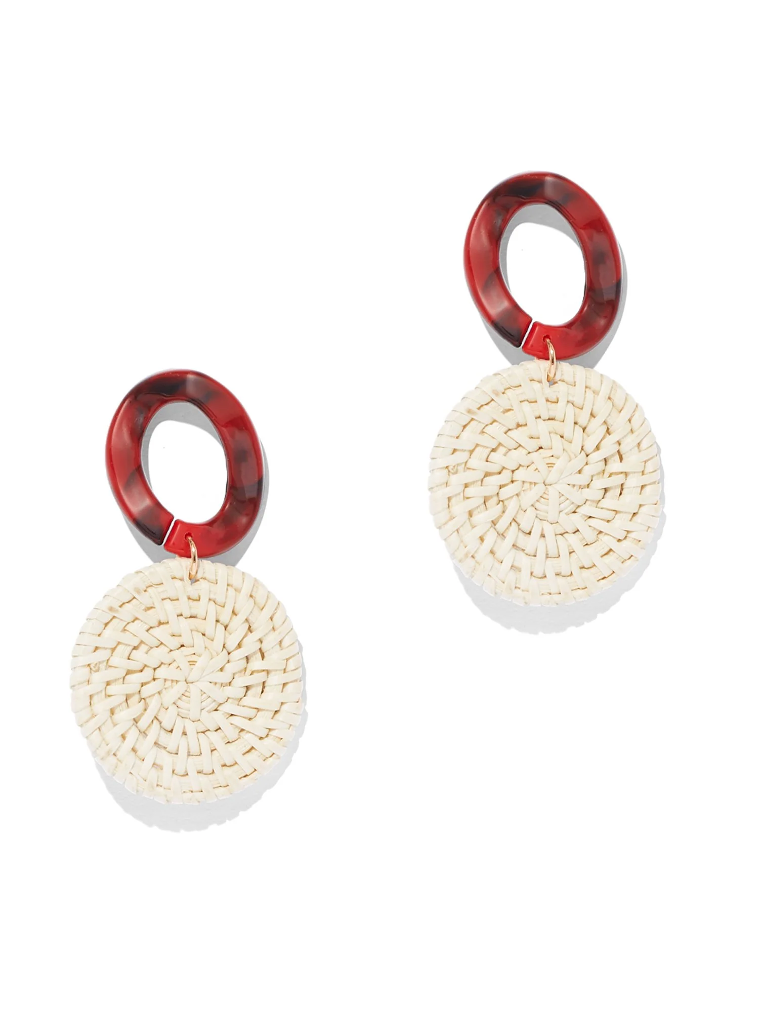 Goldtone Basket-Weave Drop Earring - Image 3