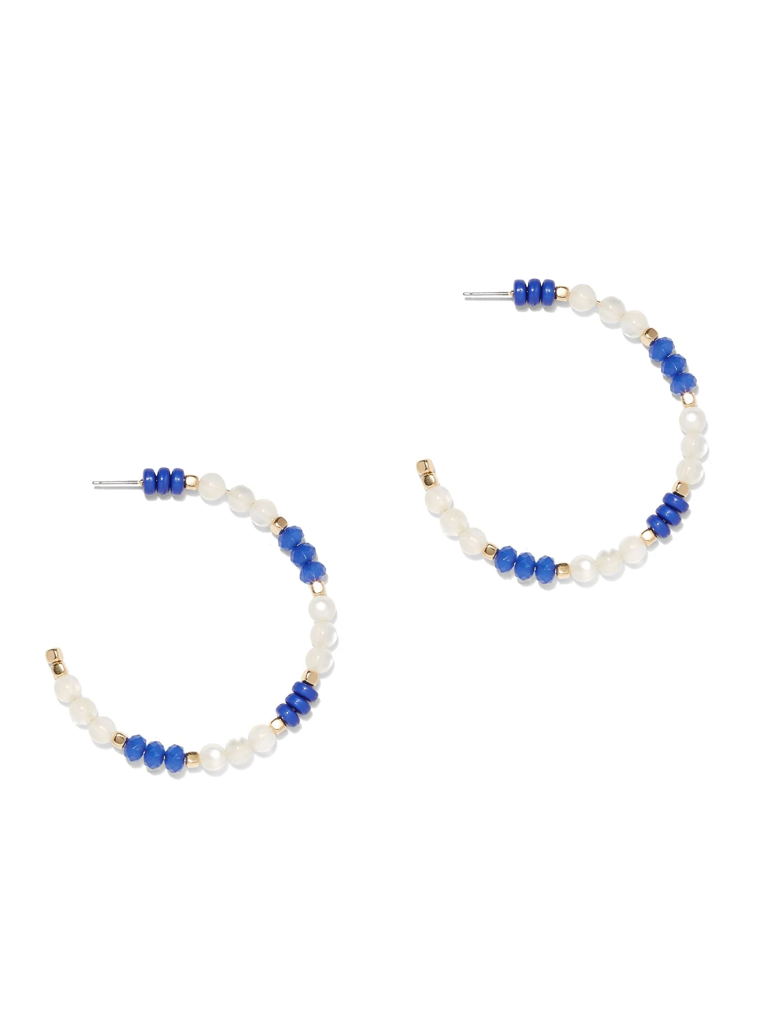Goldtone Beaded Hoop Earring
