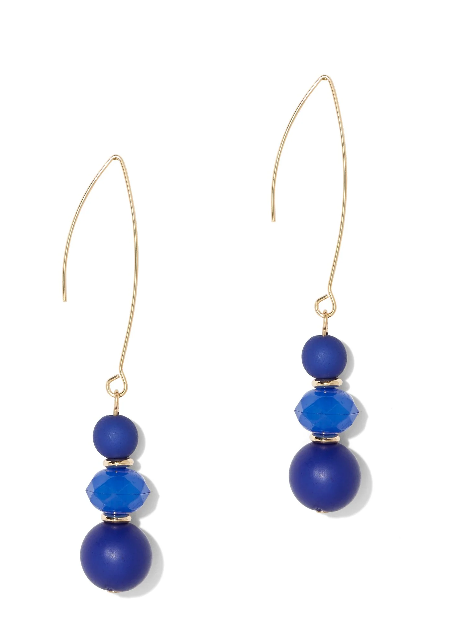 Goldtone Beaded Linear Drop Earring