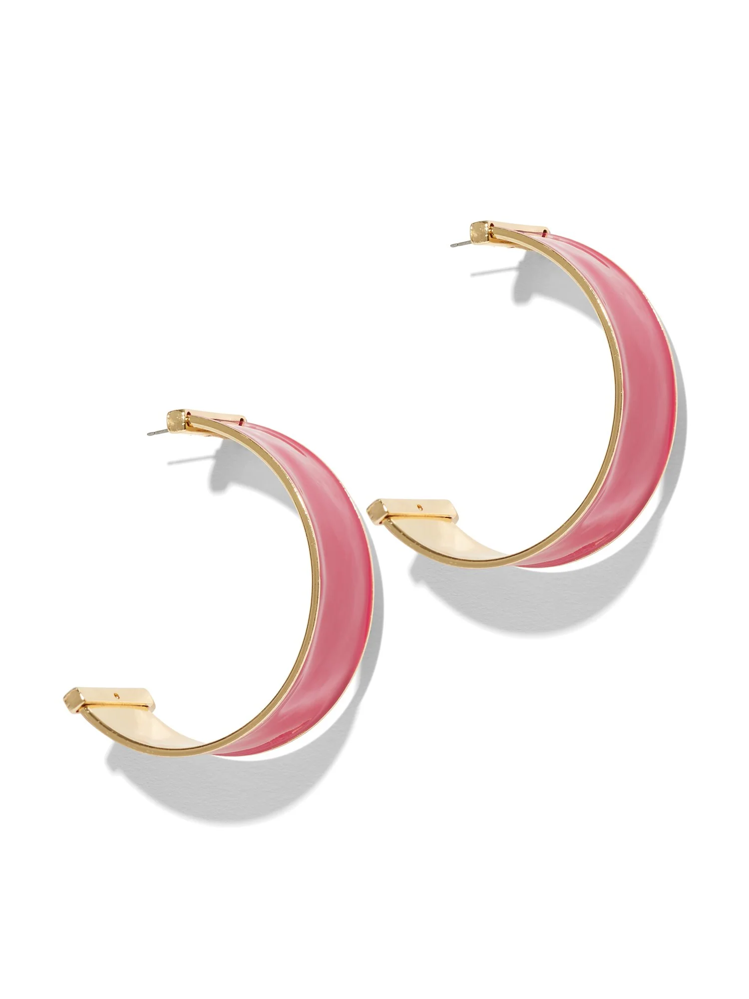 Goldtone Enamel Hoop Earring - Image 3