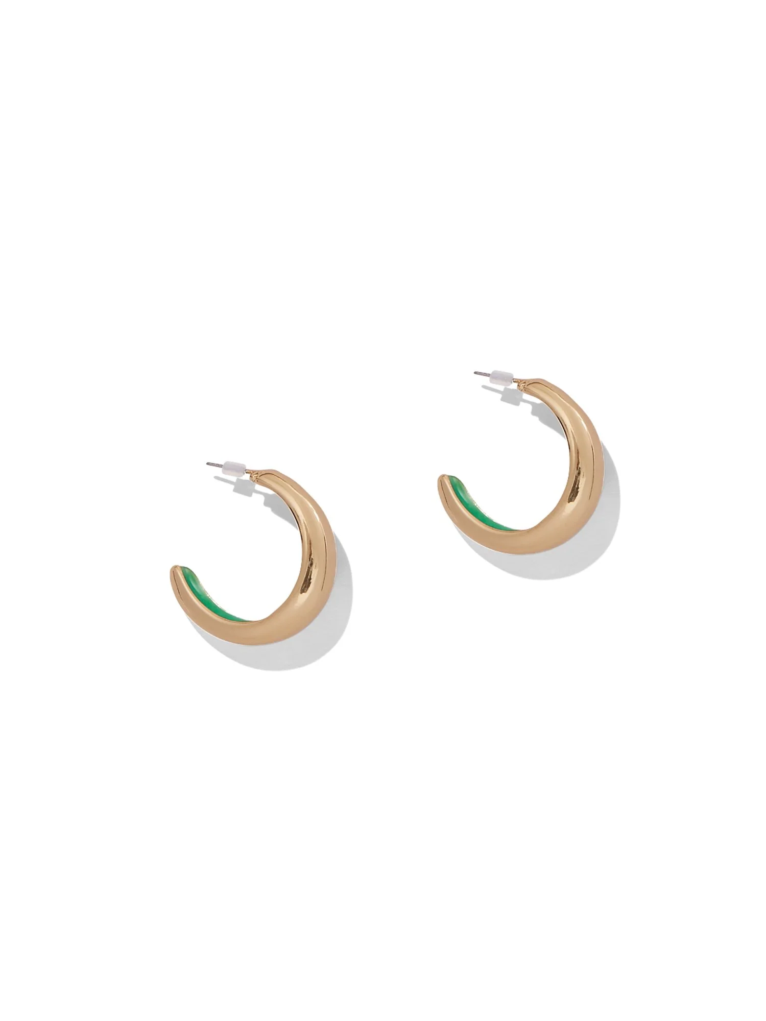 Goldtone & Enamel Hoop Earring - Image 5
