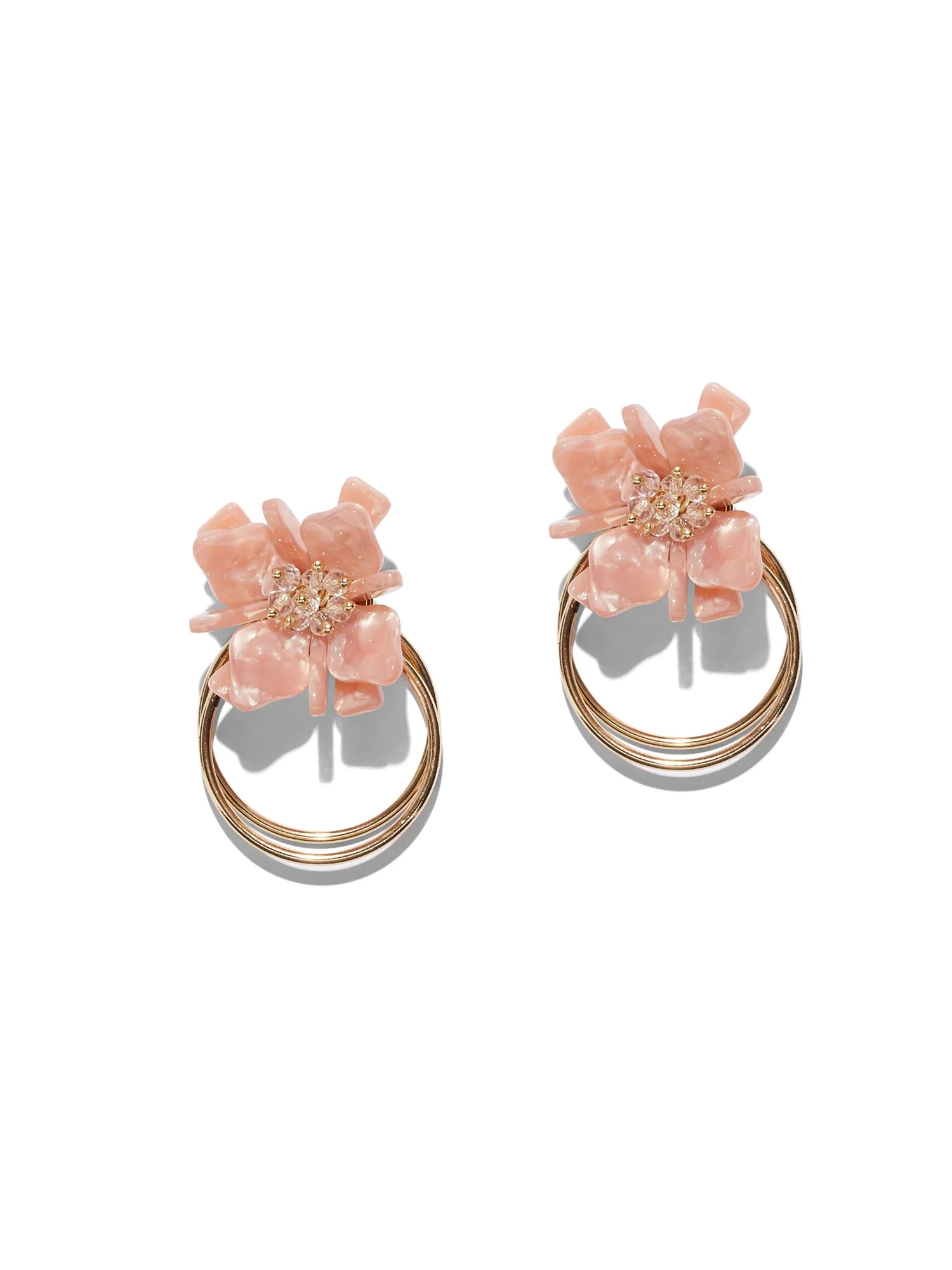 Goldtone Floral Drop Earring