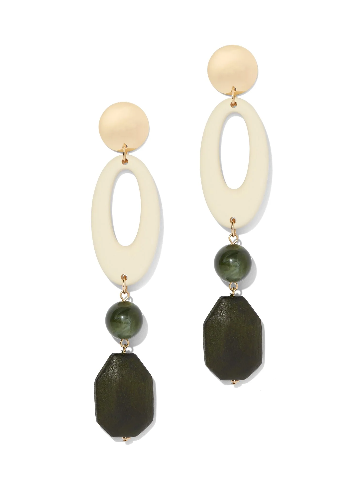 Goldtone Geo Drop Earring