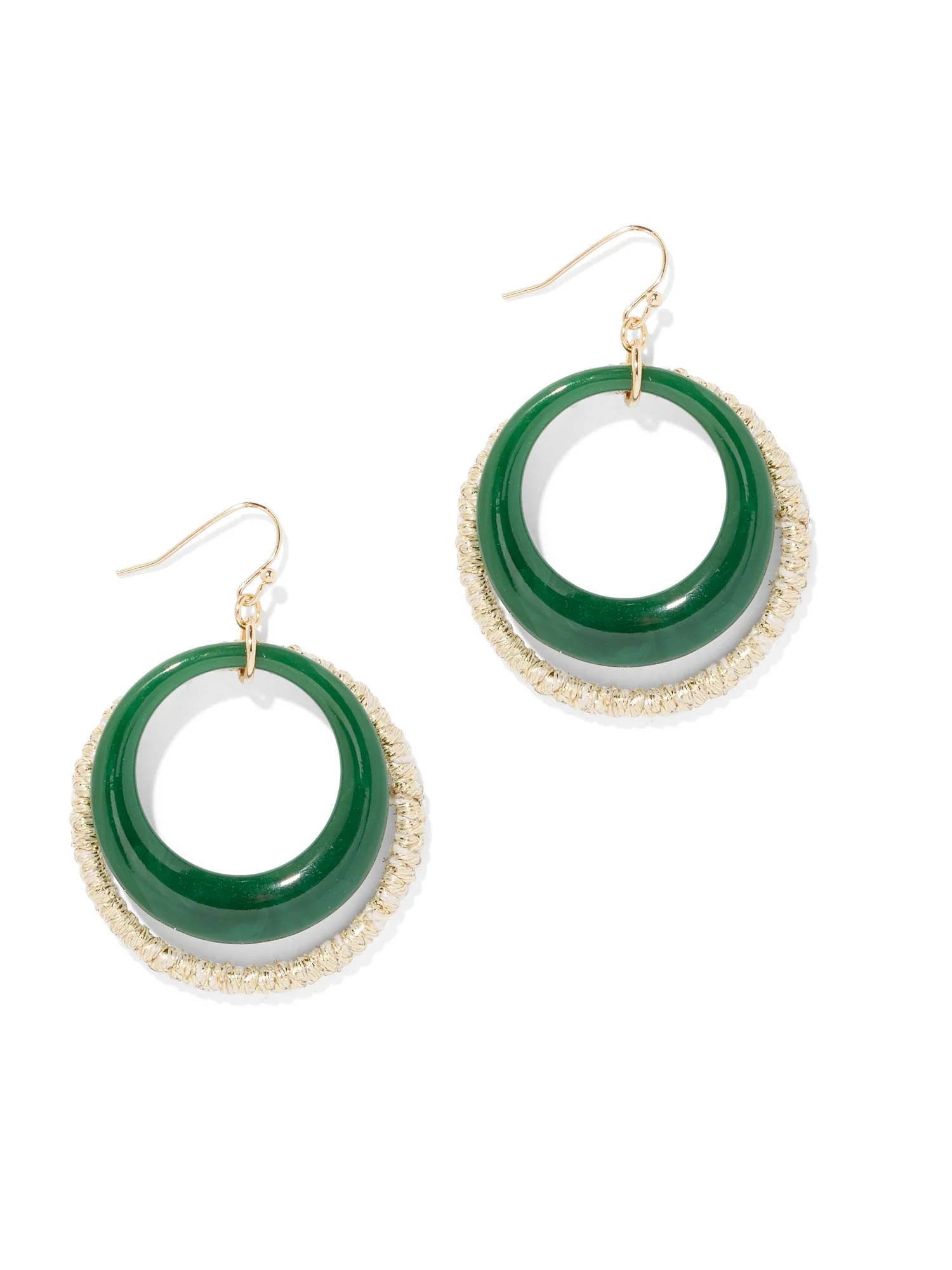 Goldtone Hoop-Drop Earring