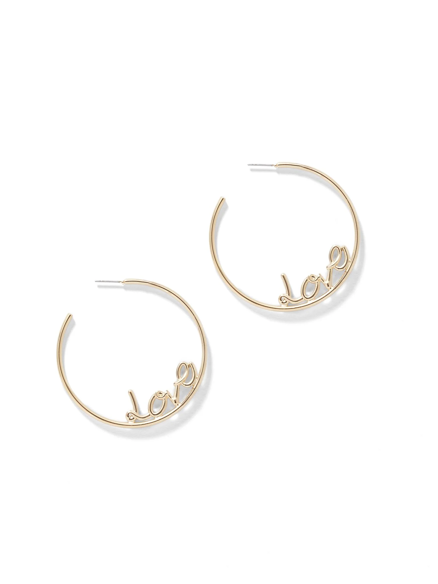 Goldtone 'Love' Hoop Earring