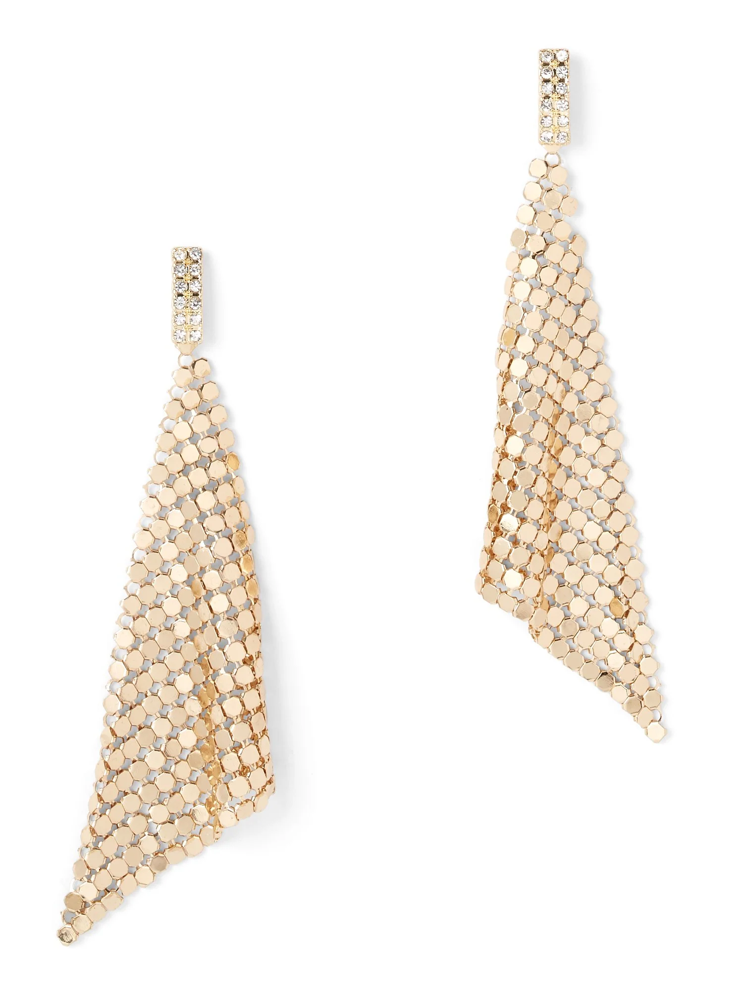 Goldtone Mesh Drop Earring
